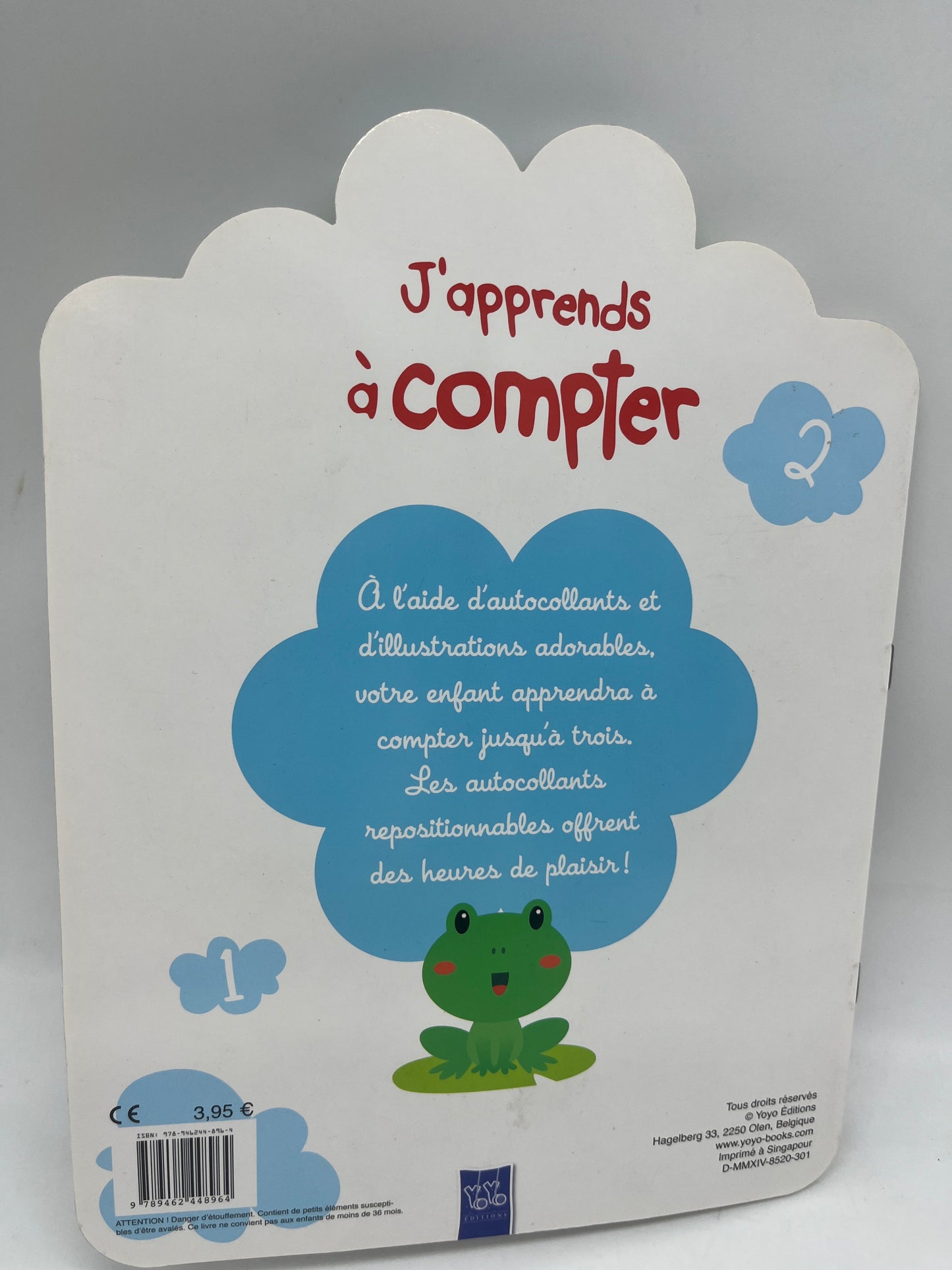 Livre d’activité Magazine J’apprends les nombre 1 ans et plus modèle lapin avec autocollant repositionnable Neuf