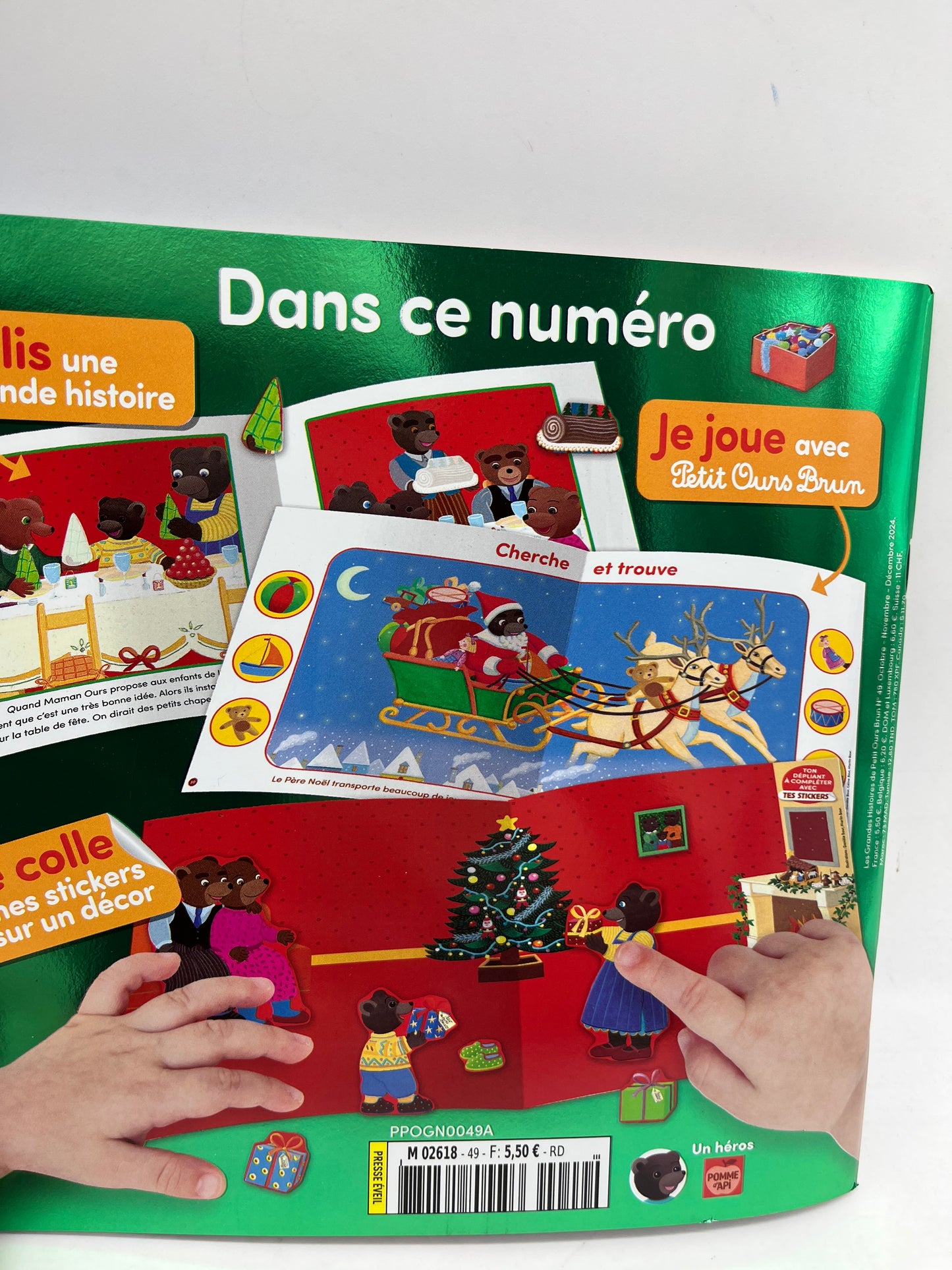 Livre d’activité magazine Les grandes histoires de Petit Ours Brun thème En attendant Noël Neuf !