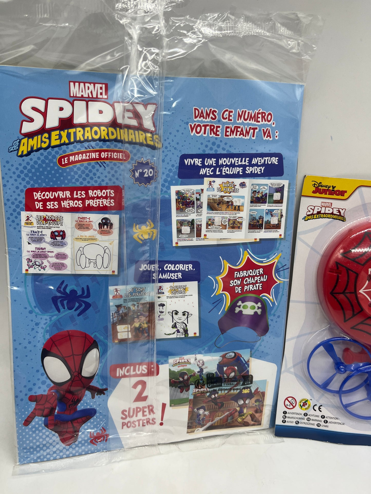 Livre d’activité magazines Disney Spidey avec son lance d’hélices Spiderman Marvel Neuf