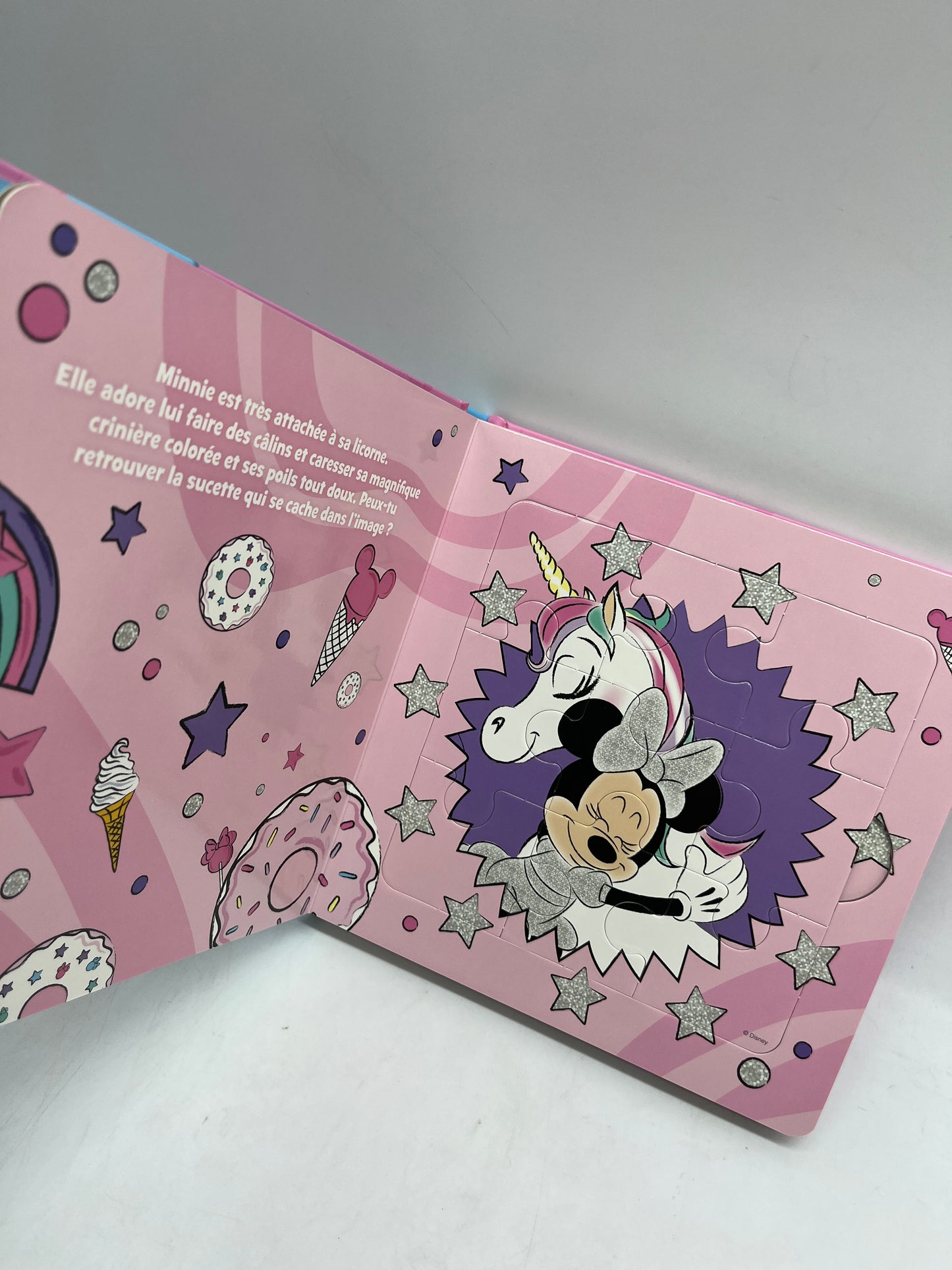 Mon imagier Livre Puzzle thème Disney Licorne Minnie avec ses 5 puzzles de 9 pièces Neuf