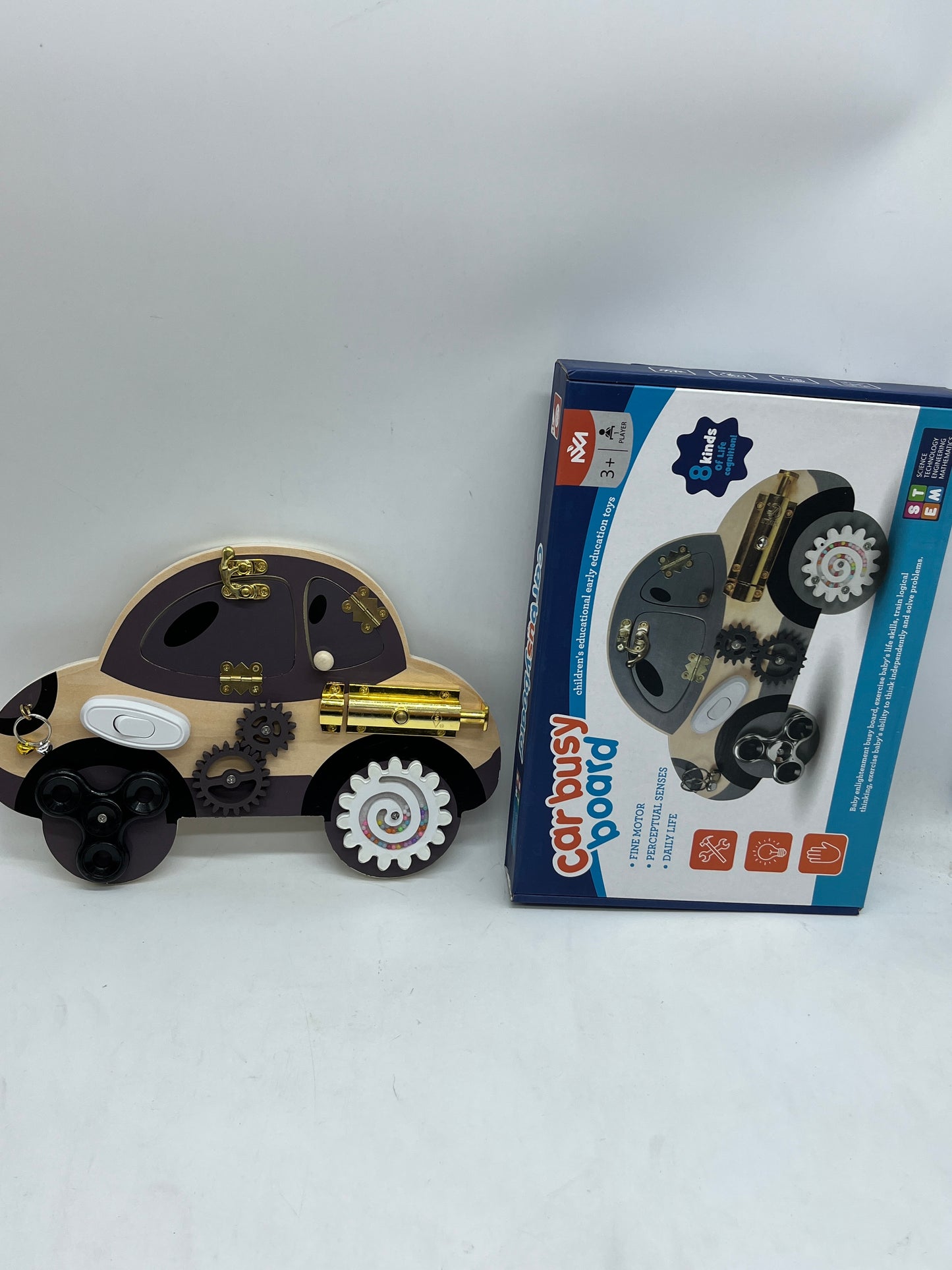 Jouet jeu activités apprentissage
motricité Tableau d’activités Busyboard En forme de voiture Neuf