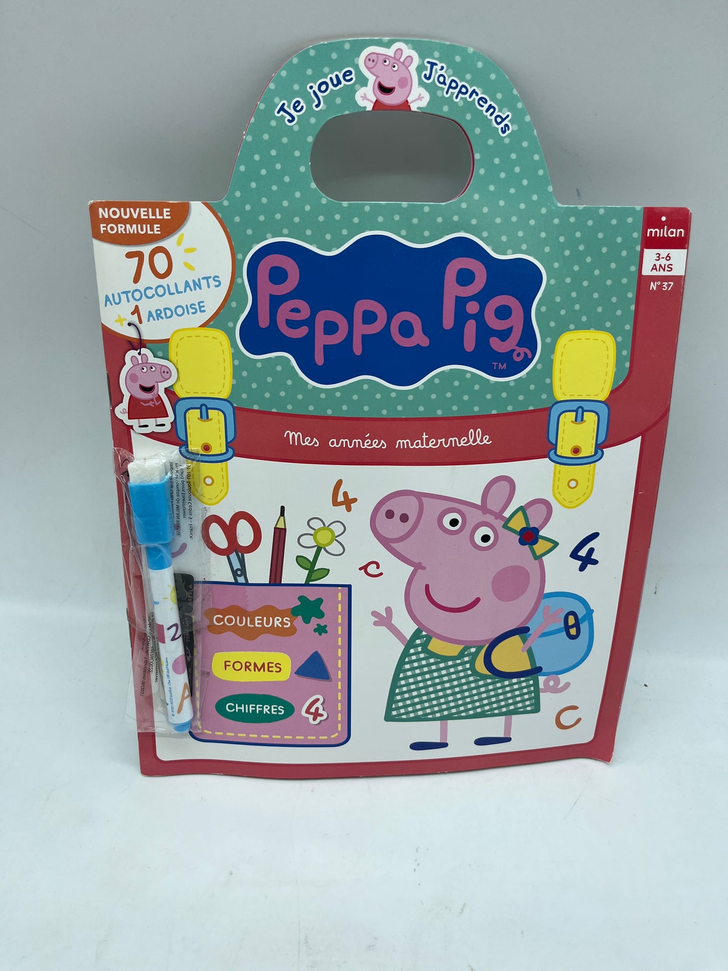 Livre d’activités Magazine Je Joue j’apprends Peppa pig Mon année de maternelle 80 gommettes couleur lettre chiffres numéro 37 lettre C Neuf