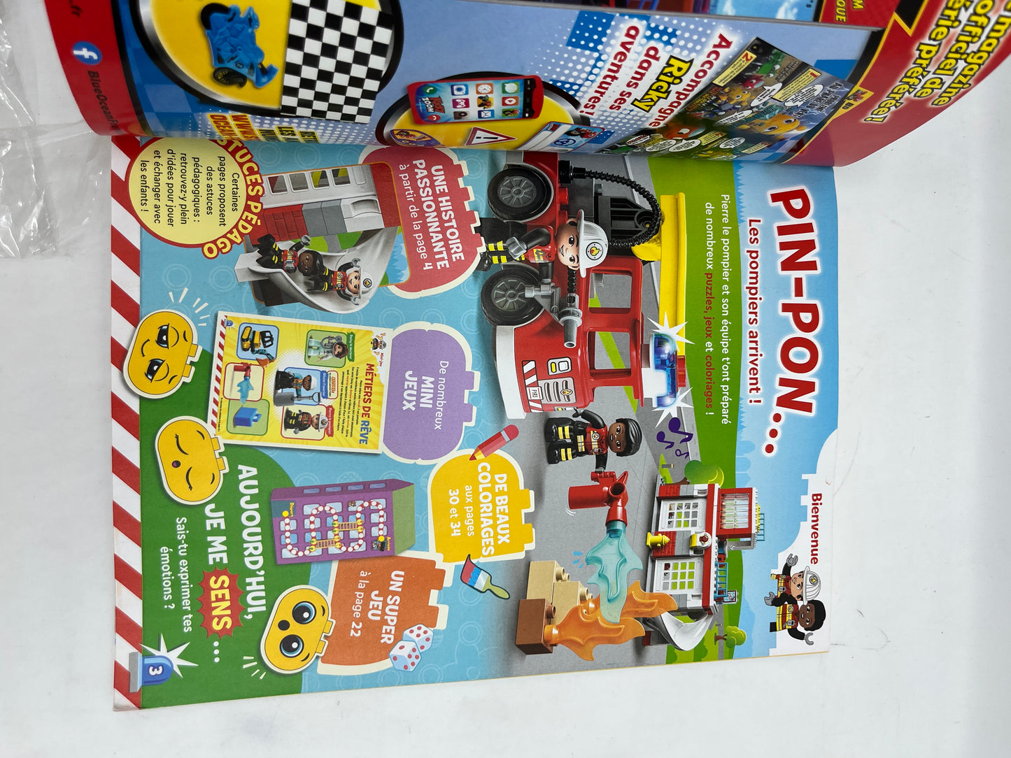 livre d’activité Magazine Lego Duplo avec sa mini figurine Pompier Neuf !