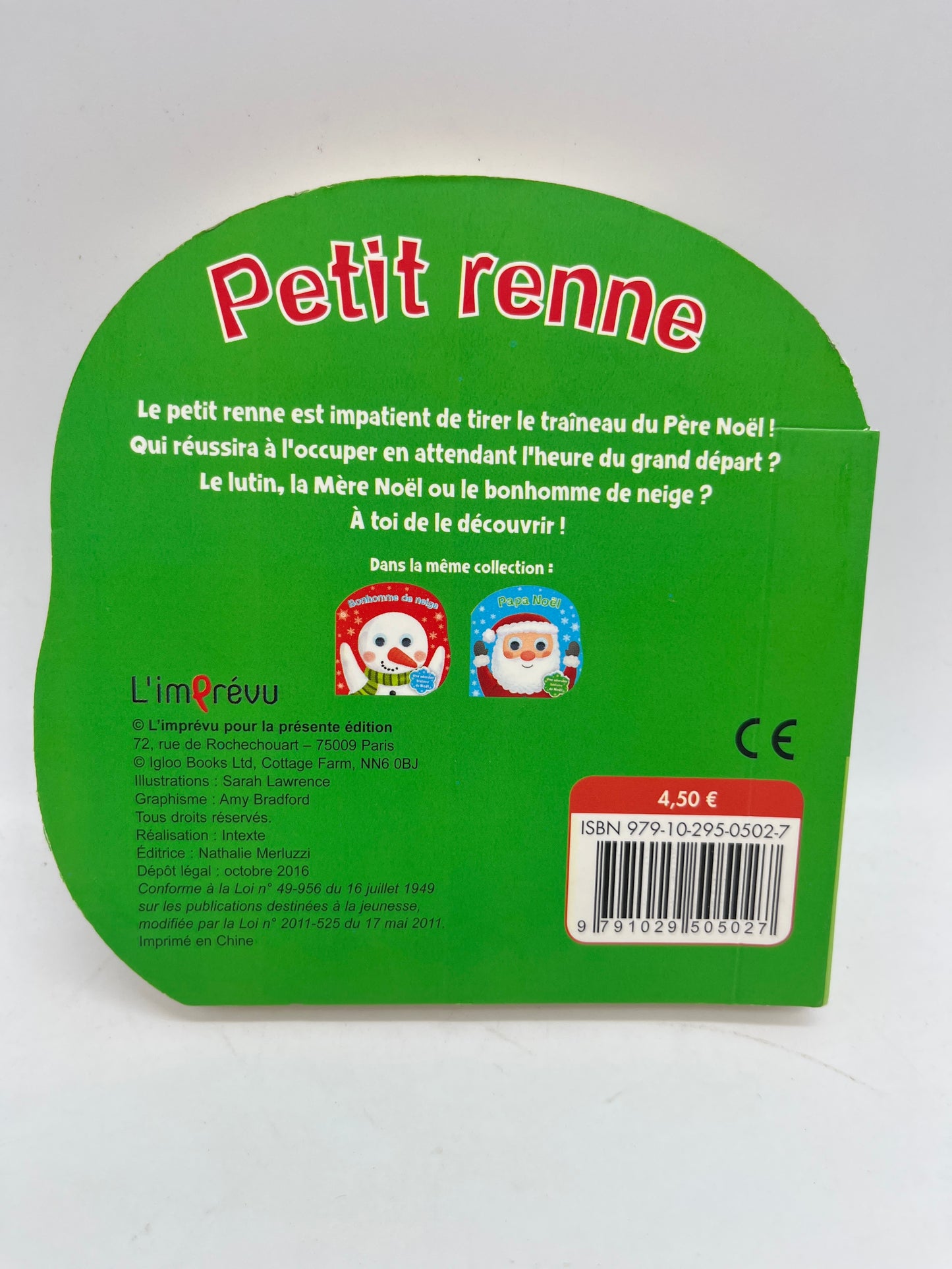 Livre histoire Petit renne spécial Hiver entièrement cartonné et les yeux qui bougent Neuf dès 1 ans