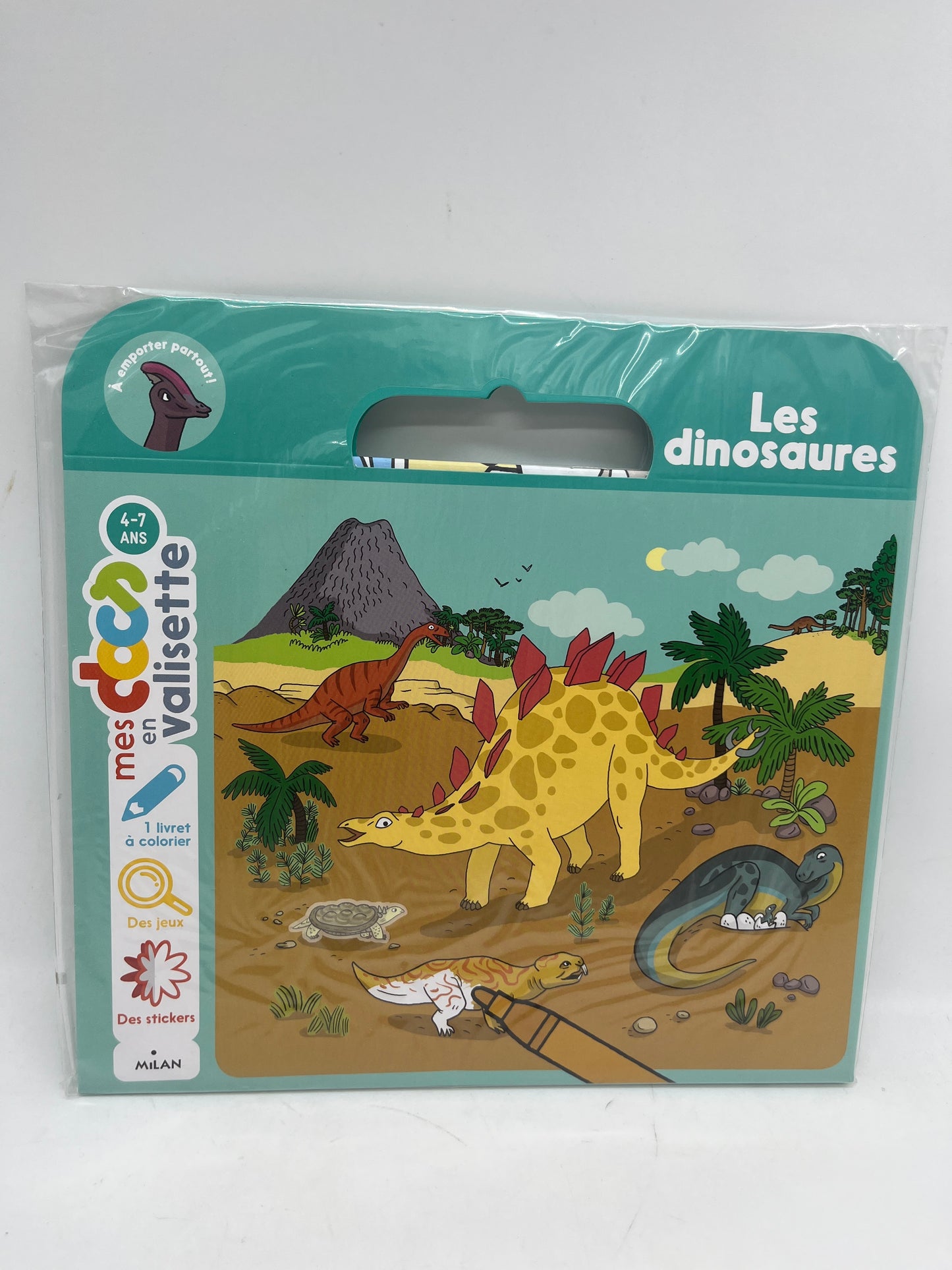 Valisette d’activités Mes p’tits Docs thème Les Dinosaures Neuf Dino sous blister édition Milan