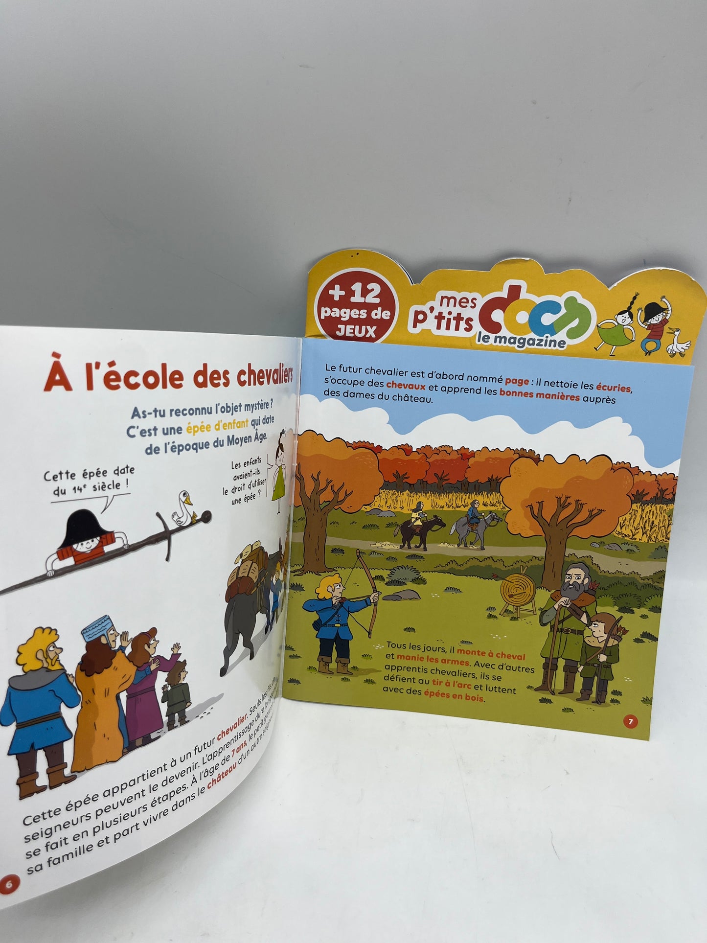 livre d’activité Magazine Mes P’tit doc thème avant les Chevaliers Neuf !