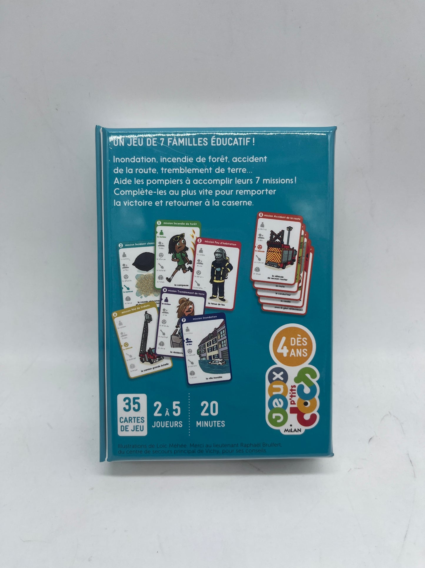 Jeu de société 7 missions SOS pompier Jeu de carte !Mes p’tits docs 4 ans et plus Neuf