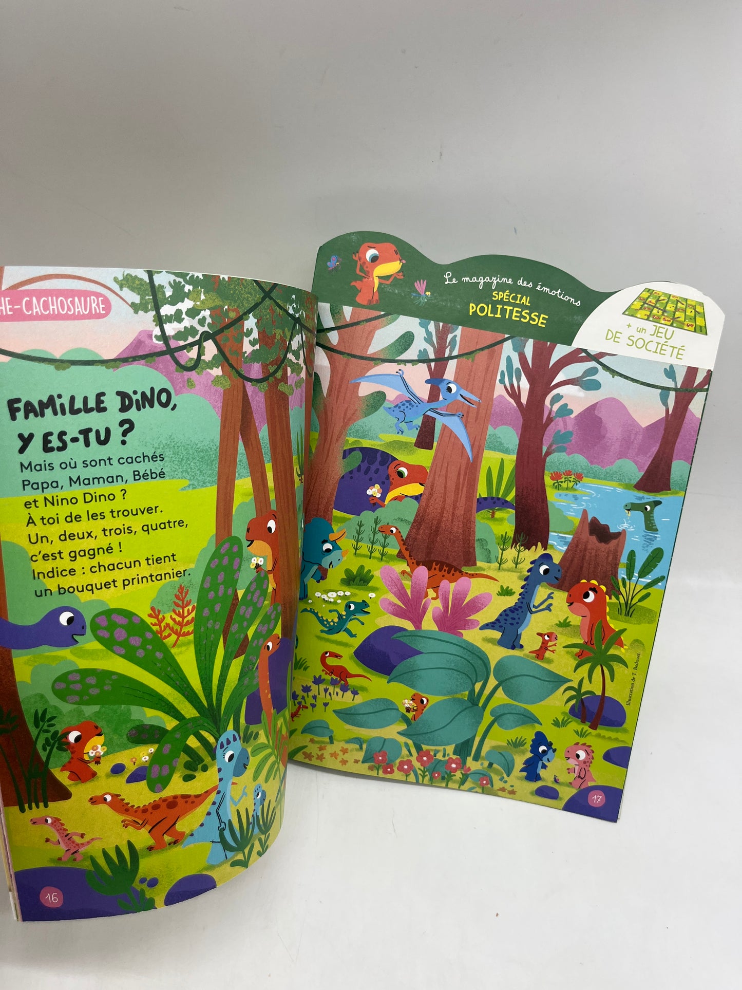 Livre d’activité magazines Histoires pour les petits NiNo le dino modèle politesse poil aux fesses ! Avec son jeu d’émotion spécial politesse neuf