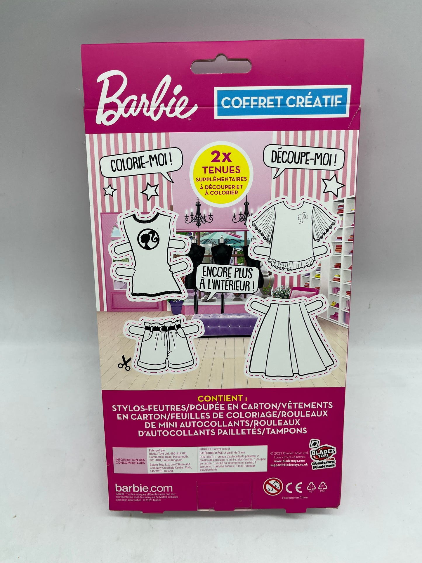Coffret Kit créatif papeterie BARBIE avec crayon stickers Neuf sous blister