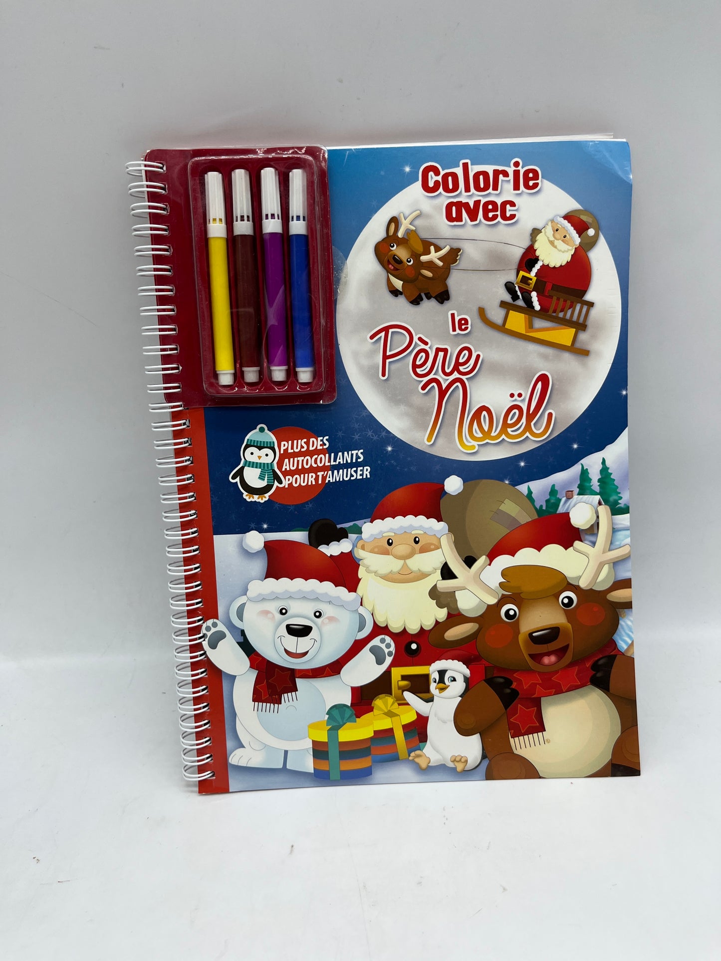 Livre d’activité Colorie avec le Père Noël 🎅🏾 mon beau coloriage avec ces 4 feutres et gommettes Neuf