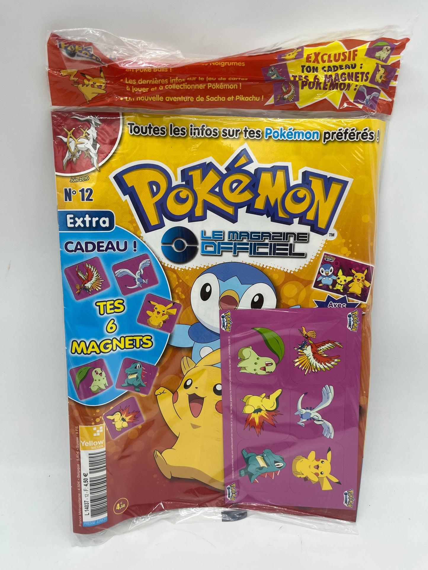 Livre d’activité Magazine POKEMON le magazine officiel avec ces 6 magnets modèle orange ancien version NEUF