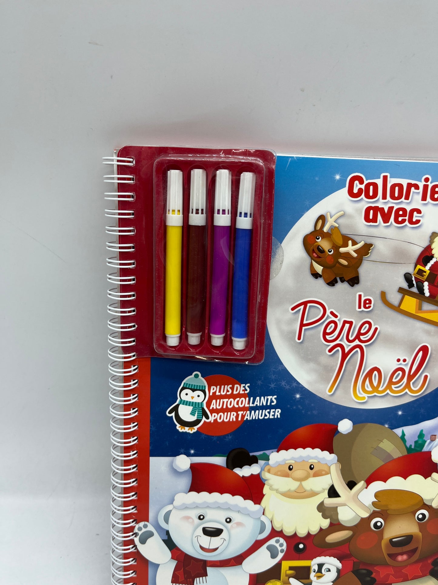 Livre d’activité Colorie avec le Père Noël 🎅🏾 mon beau coloriage avec ces 4 feutres et gommettes Neuf