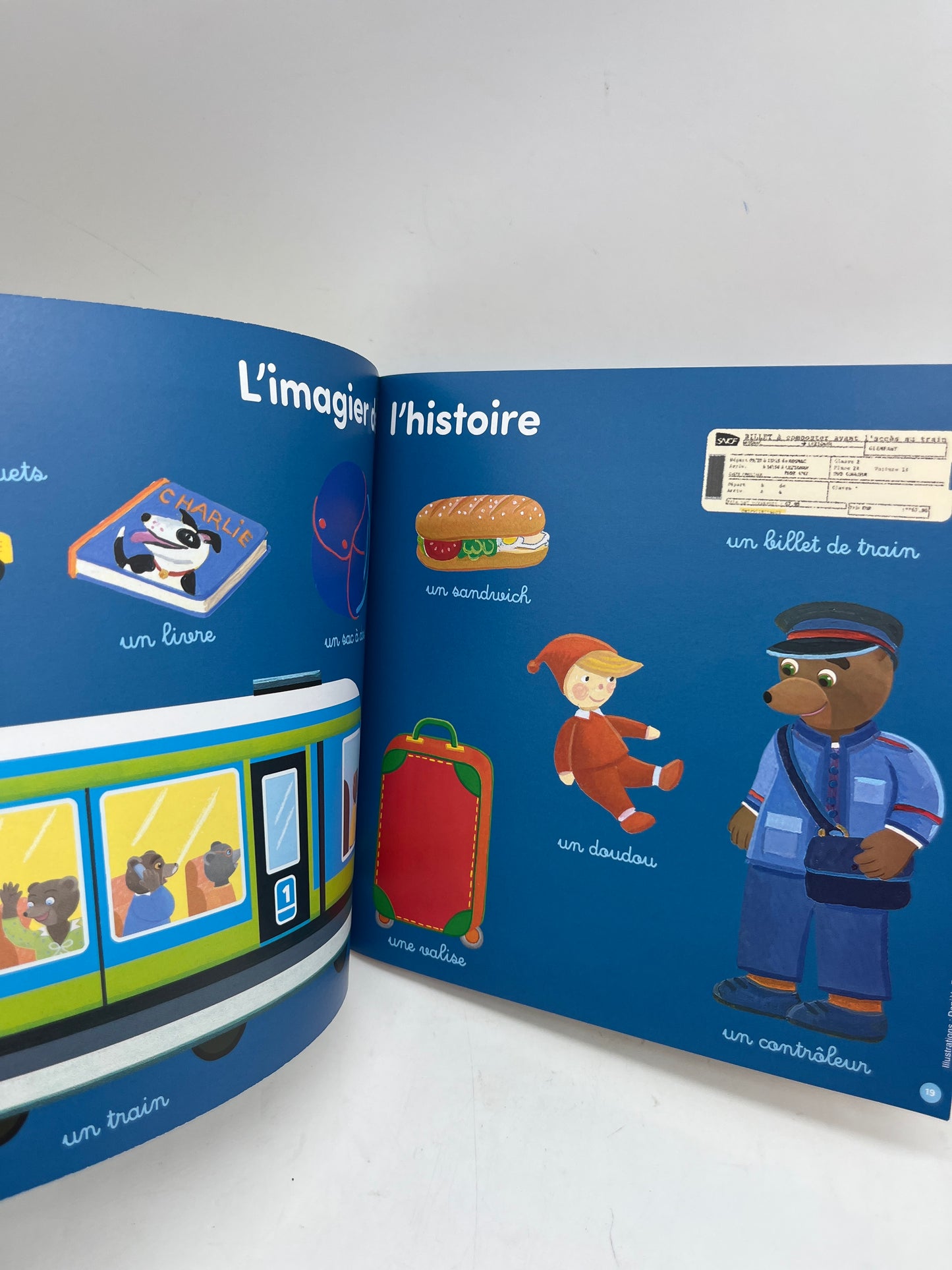 Livre d’activité magazine Les grandes histoires de Petit Ours Brun thème le voyage en train Neuf ! Avec gommettes et imagier