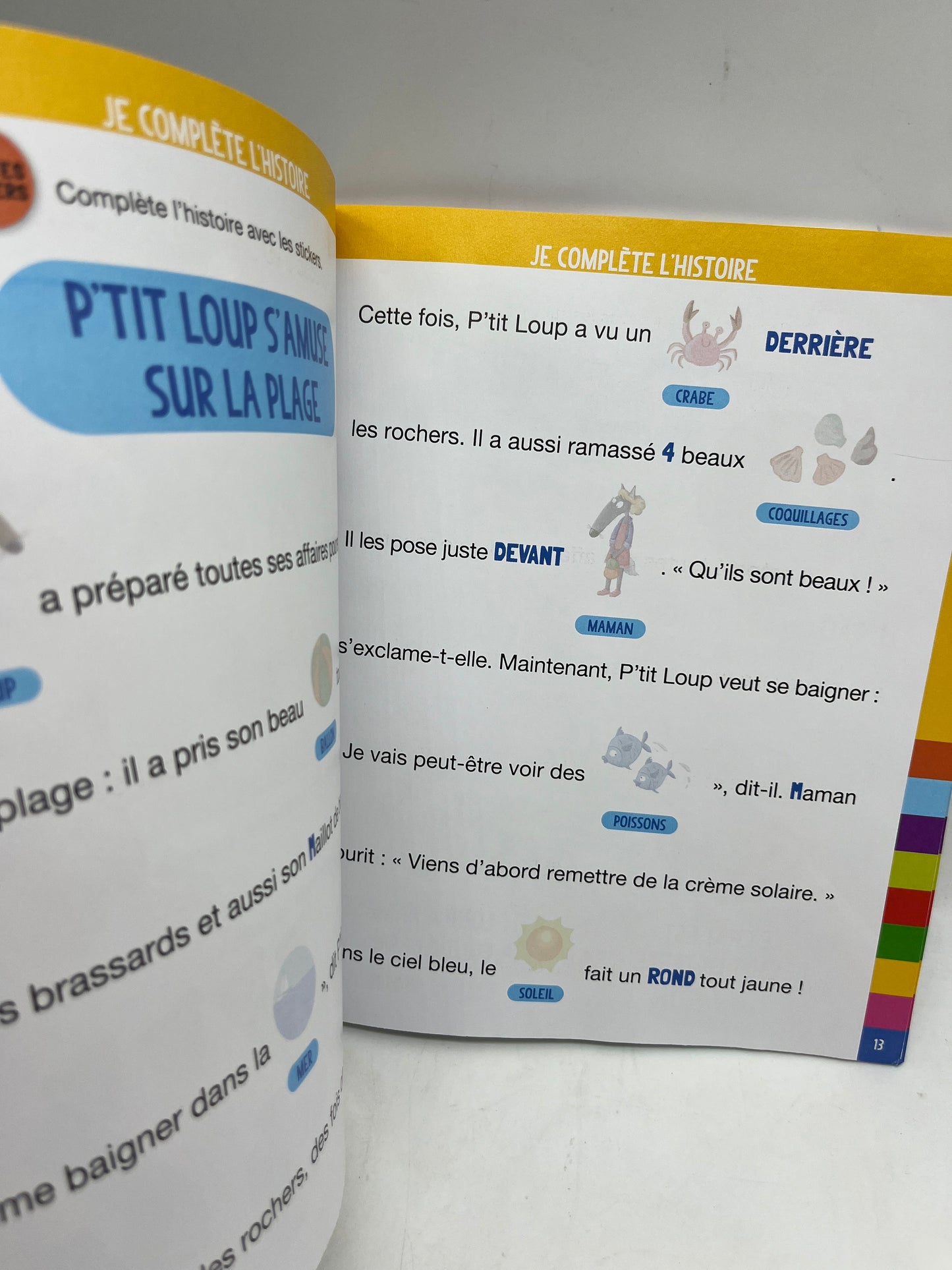 Livre d’activité magazine je joue j’apprends avec P’tit Loup Neuf ! Avec gommettes et imagier