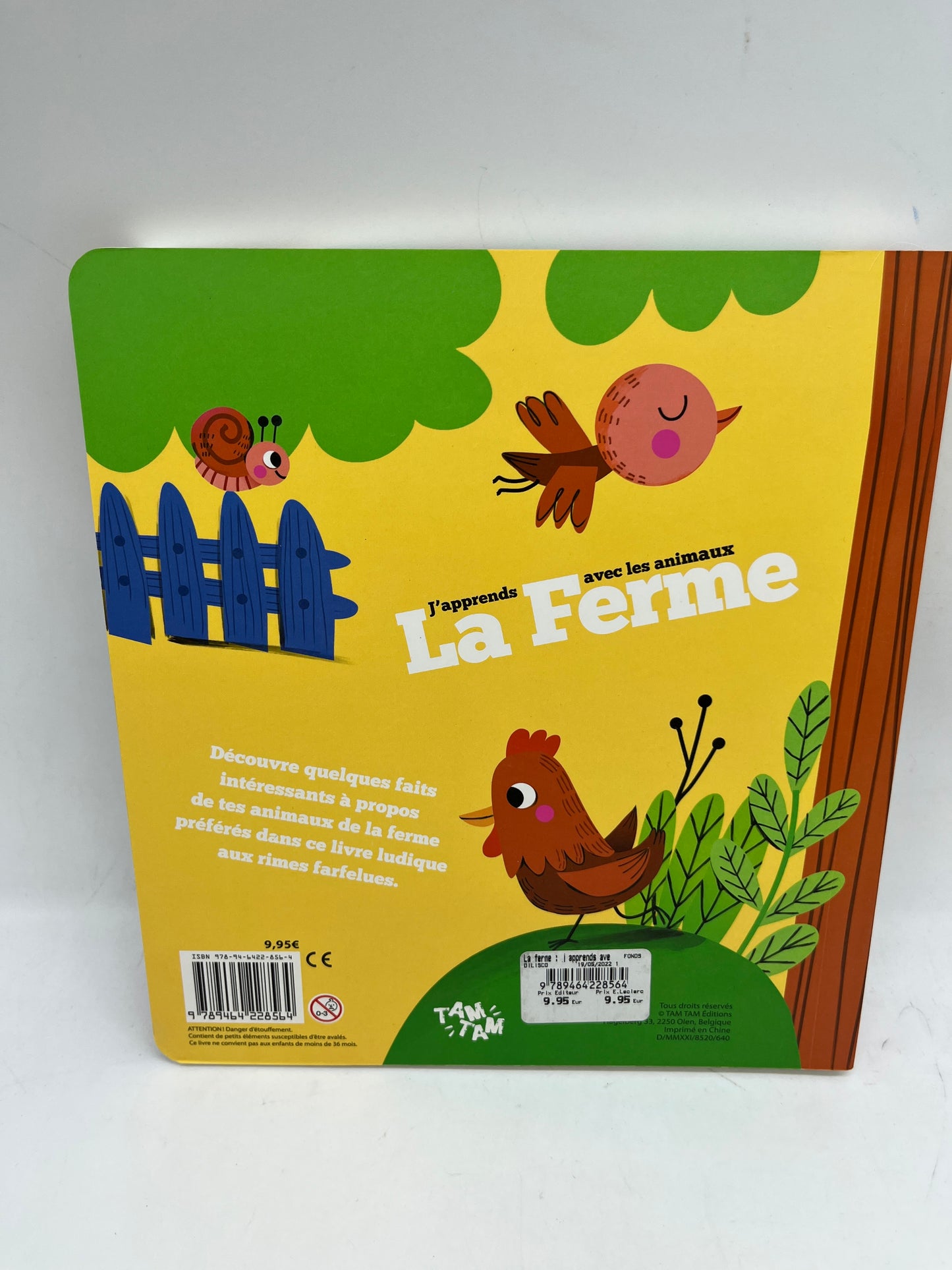 Livre histoire j’apprends avec les animaux tout cartonné thème la ferme Neuf