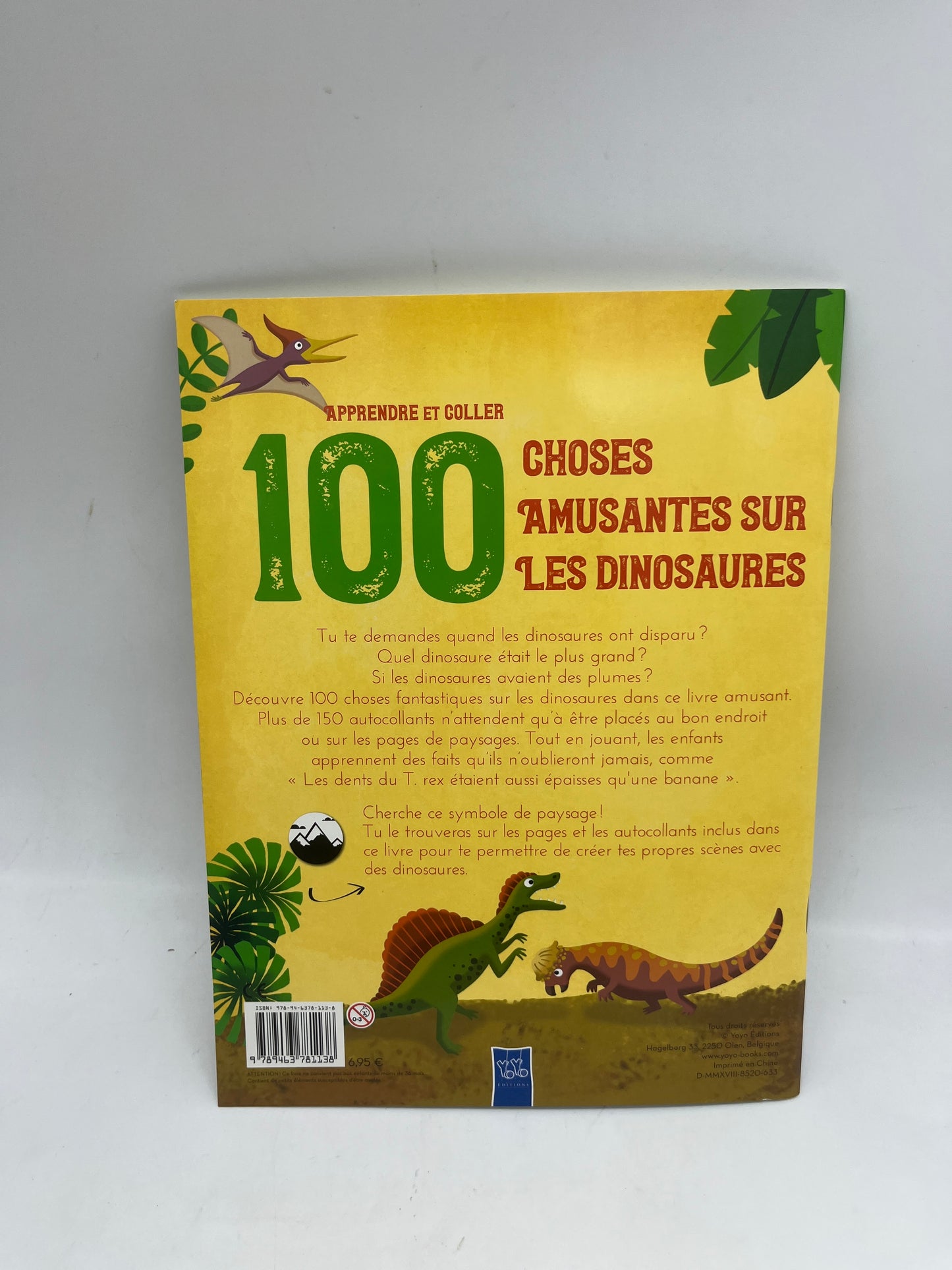 livre d’activité Jeux 100 choses les plus amusantes Special les dinosaures lis colle et joue avec les dinos Neuf