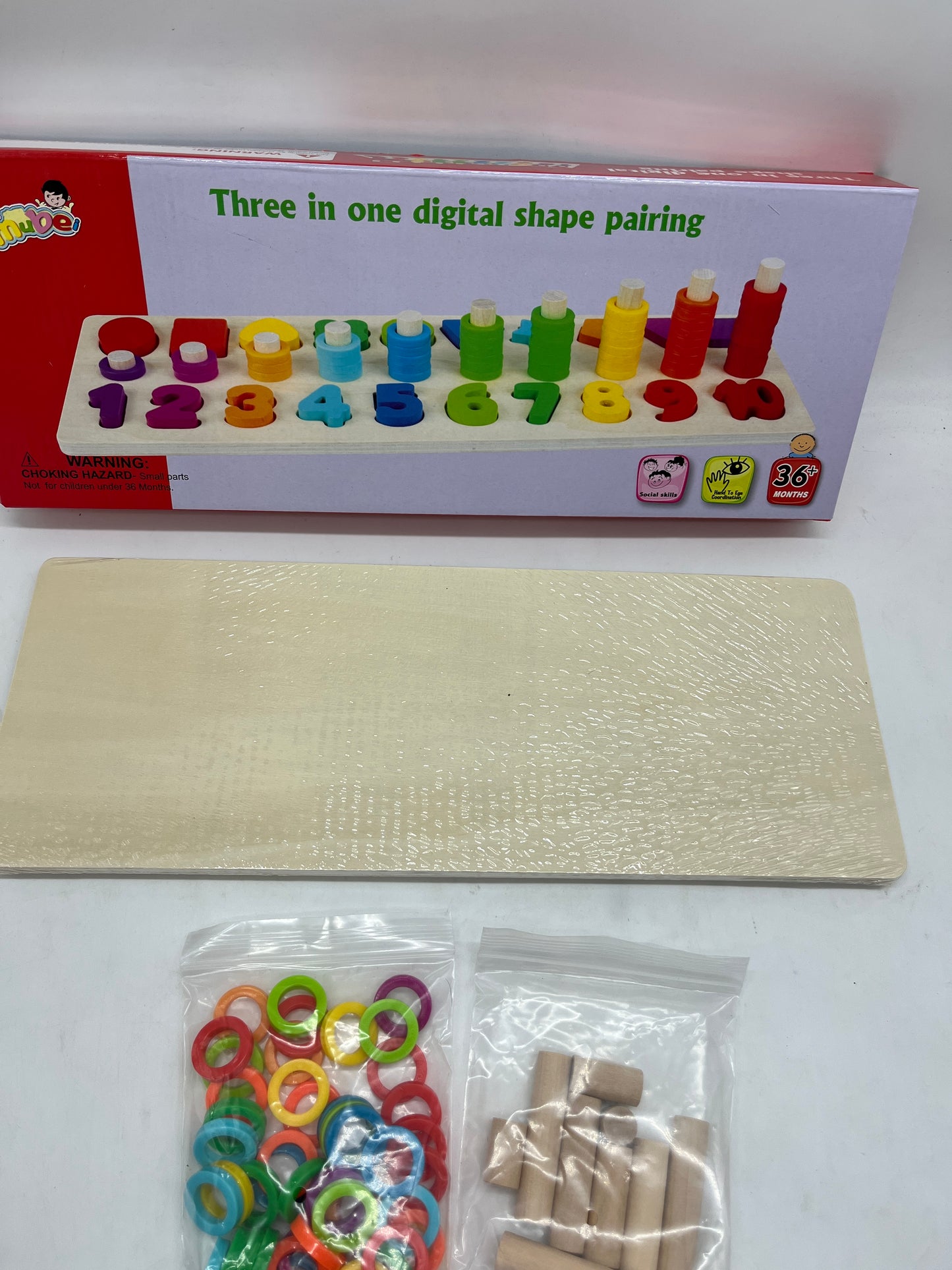 Jouet jeu activités apprentissage Puzzle en bois Type Montessori J’apprends à compter les chiffres et les formes et les couleurs Neuf