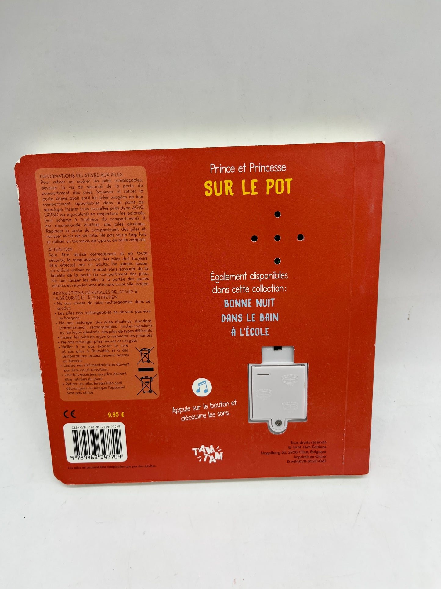 Livre Sonore Mon petit livre sonore Prince et princesse thème sur le pot la propreté ! Neuf édition Tam tam Jeunesse