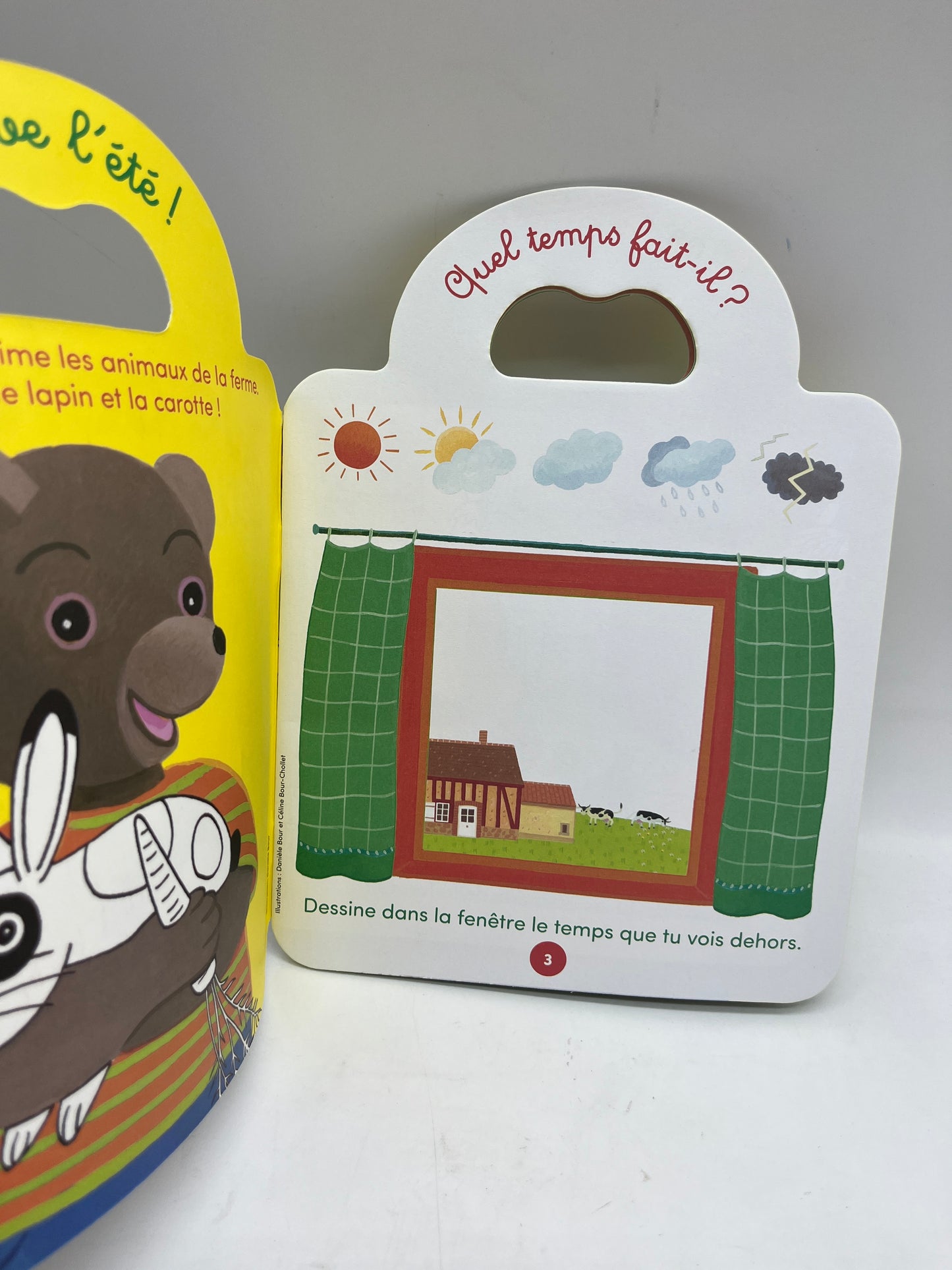 Livre d’activité Magazines Je colorie avec Petit ours brun avec ces crayons de couleurs thème à la ferme Neuf