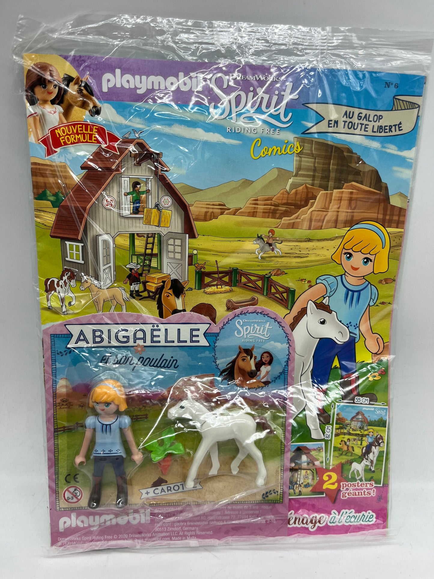 Livre D’activité magazine Playmobil Spirit avec sa figurine Abigarelle et son poulain jamais ouvert Neuf