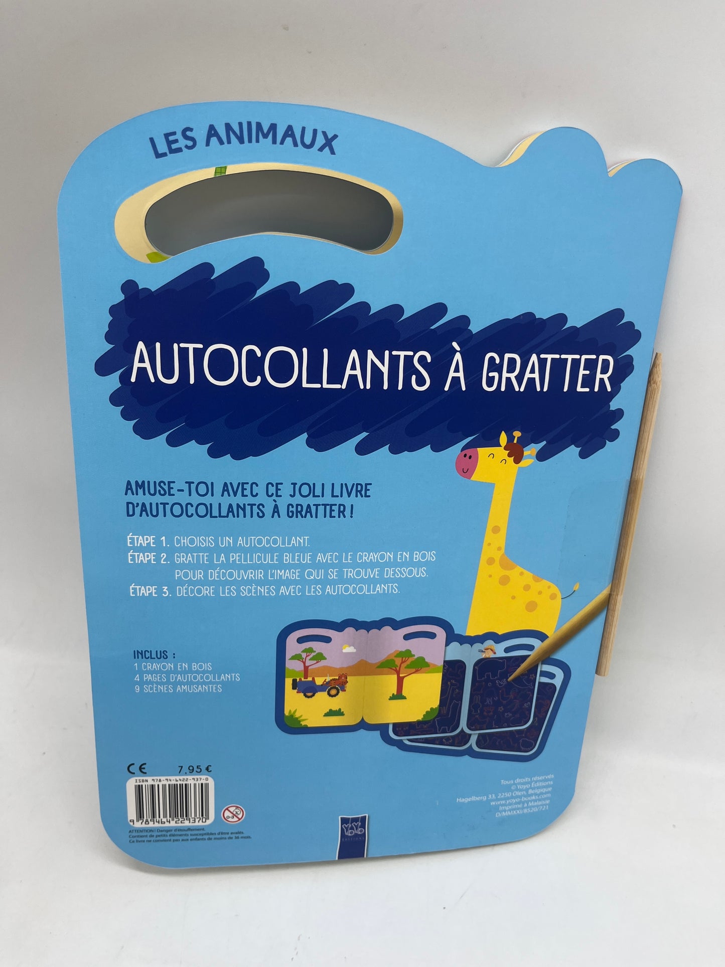 livre d’activité Autocollant à gratter avec son stylet thème les animaux YOYO édition Neuf
