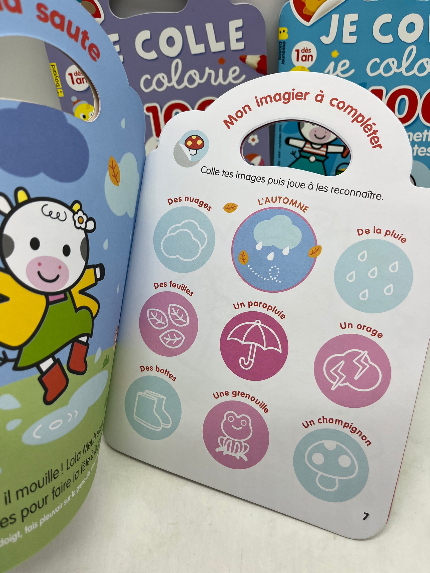 Lot de 3 livres d’activités Magazine Je colle je colorie Avec 100 gommettes géantes imagier neuf