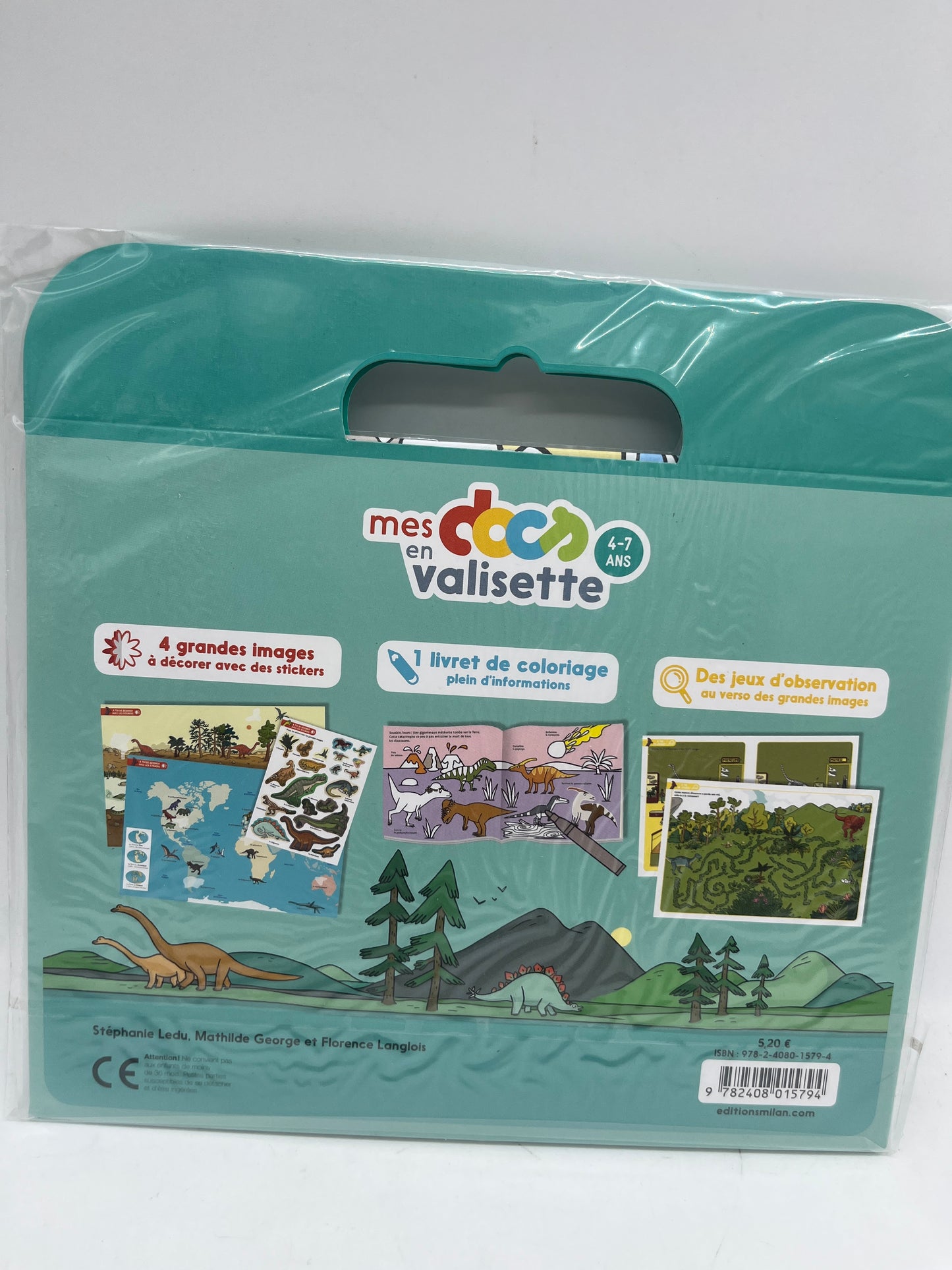 Valisette d’activités Mes p’tits Docs thème Les Dinosaures Neuf Dino sous blister édition Milan