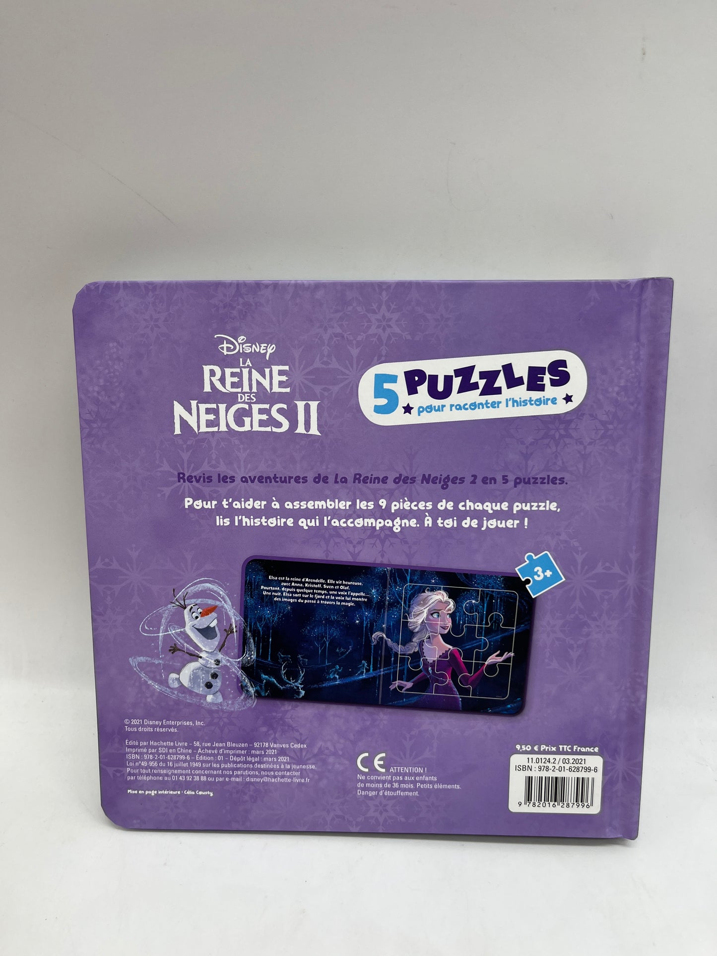 Mon Livre Puzzle Princesse La reine des neiges 2 Disney avec ses 5 histoires Puzzle de 9 pièces Neuf !