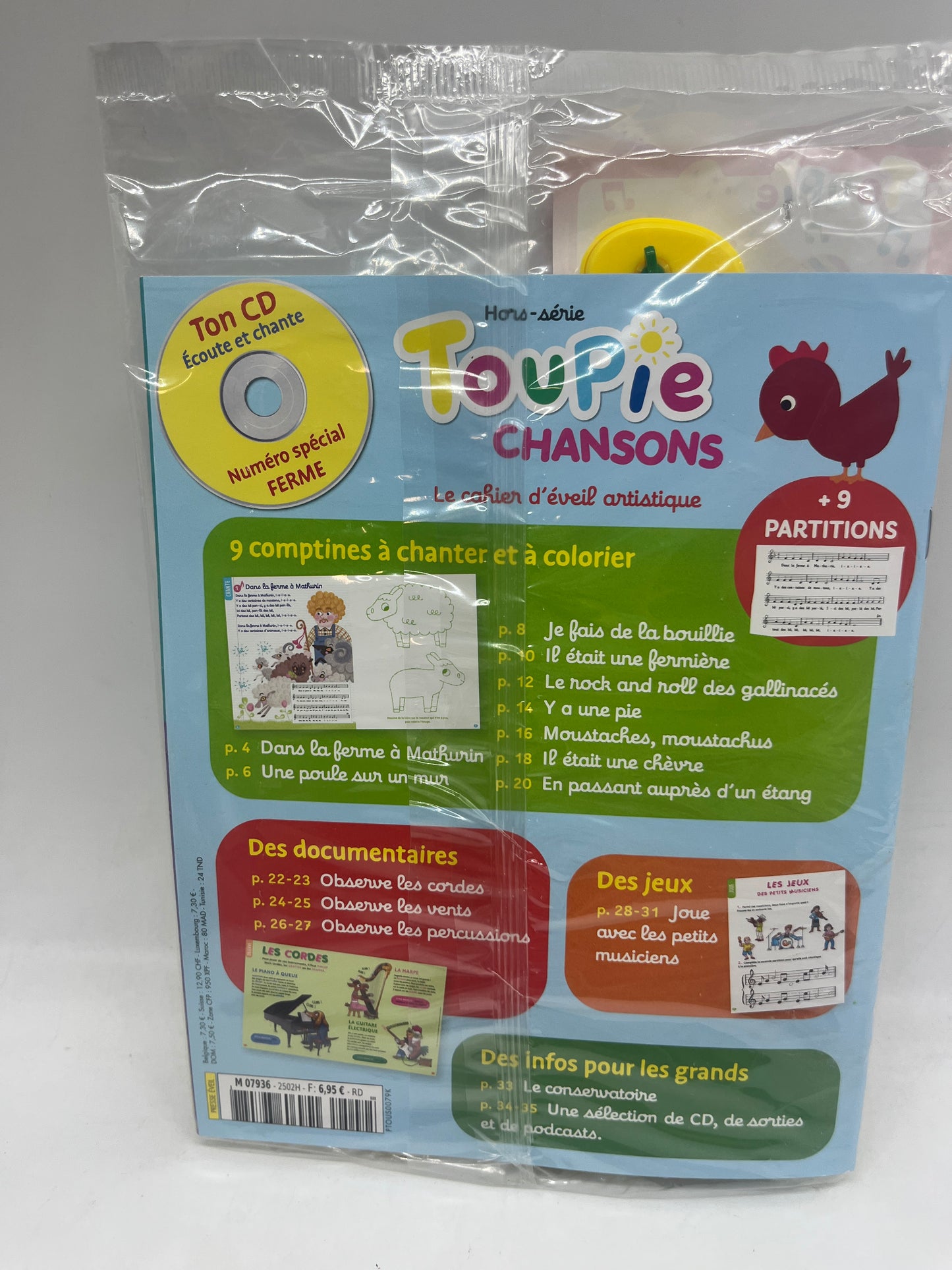 Magazine Hors séries Toupies Chanson Comptines pour les petits Avec Cd et sa guitare thème à la ferme Neuf sous blister