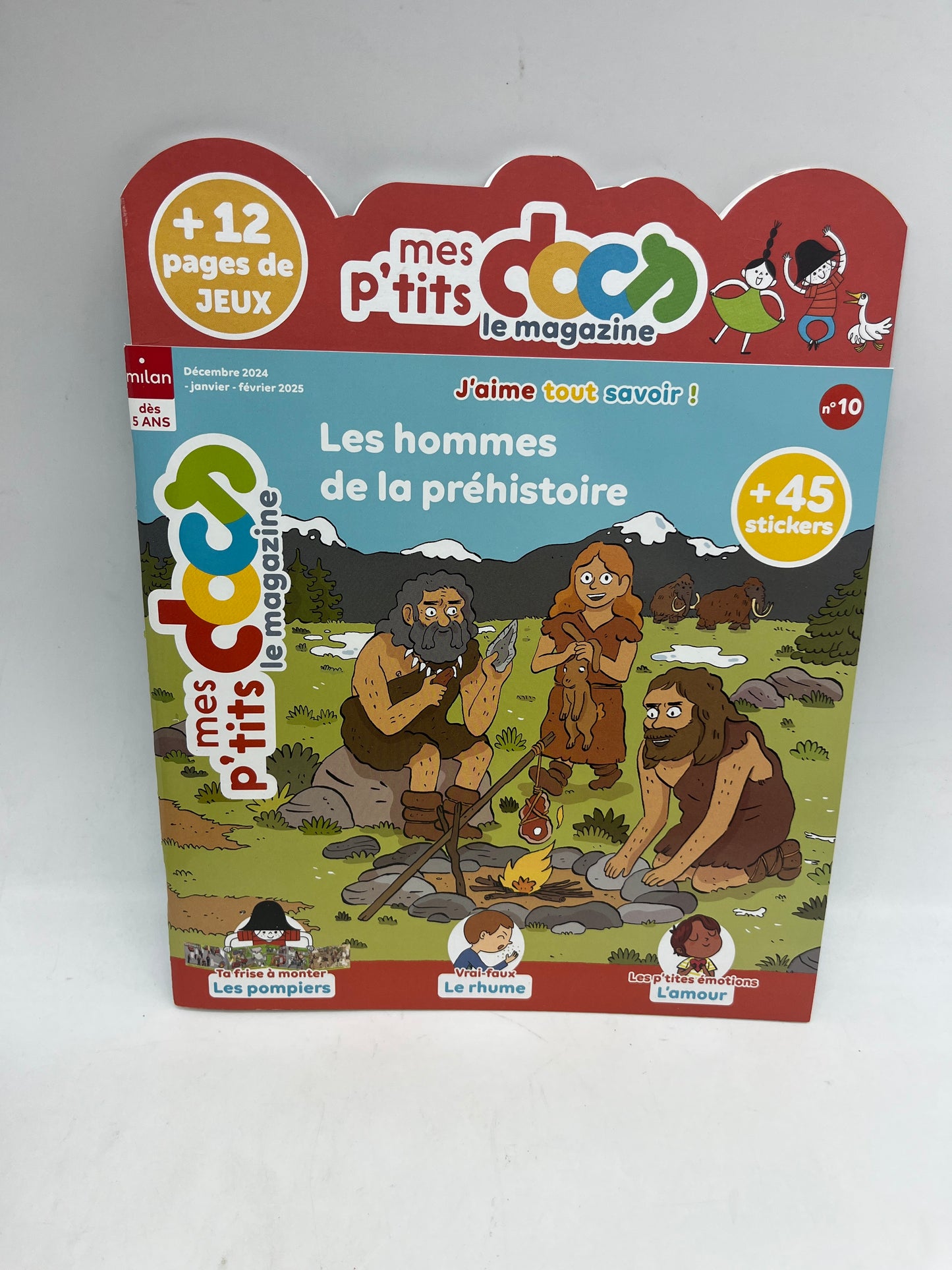 Livre d’activité Magazine Mes P’tit doc thème les hommes de la préhistoires Neuf