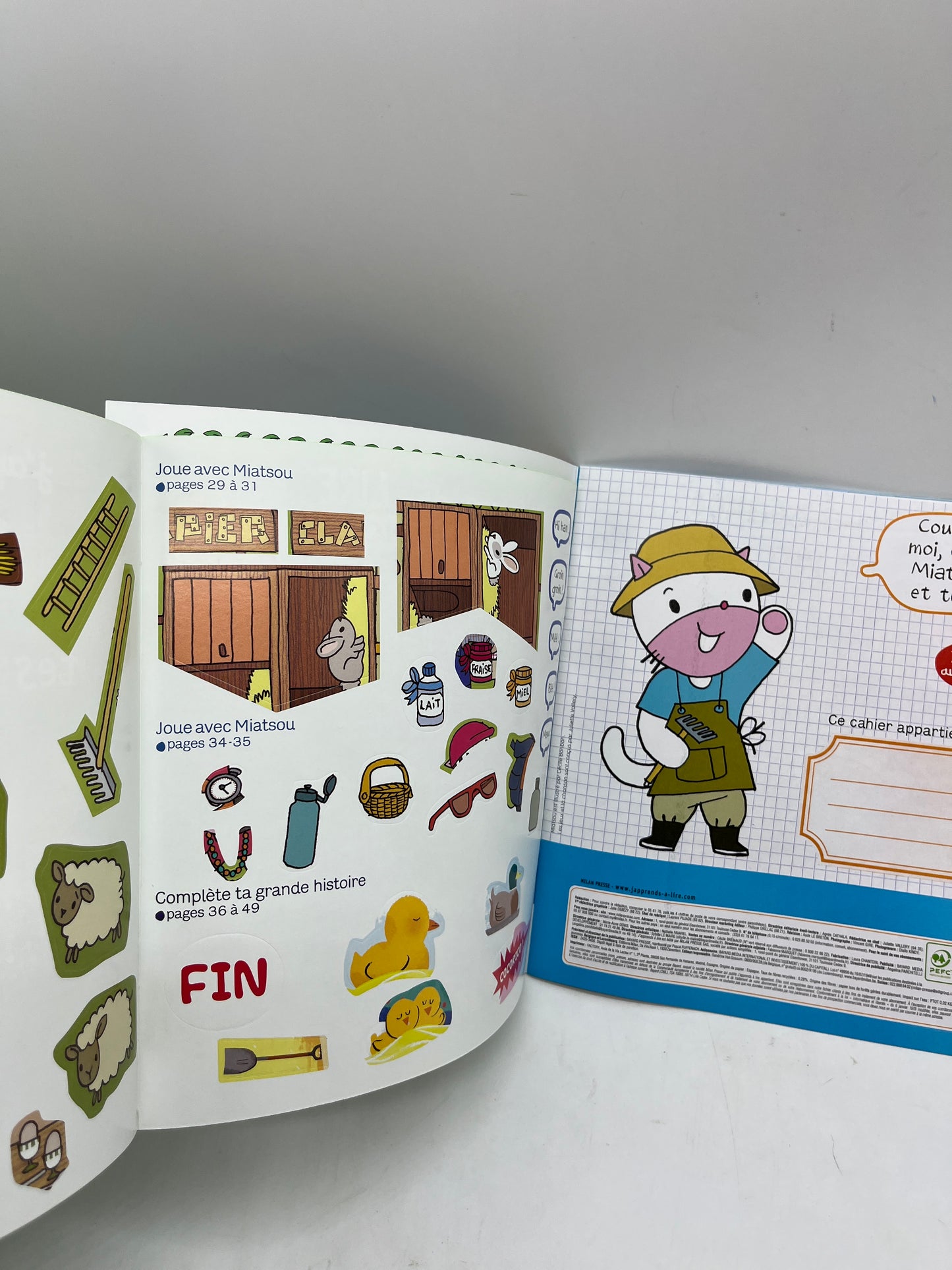 Livre d’activité j’apprends à lire avec ses 170 stickers neuf thème à la ferme Neuf
