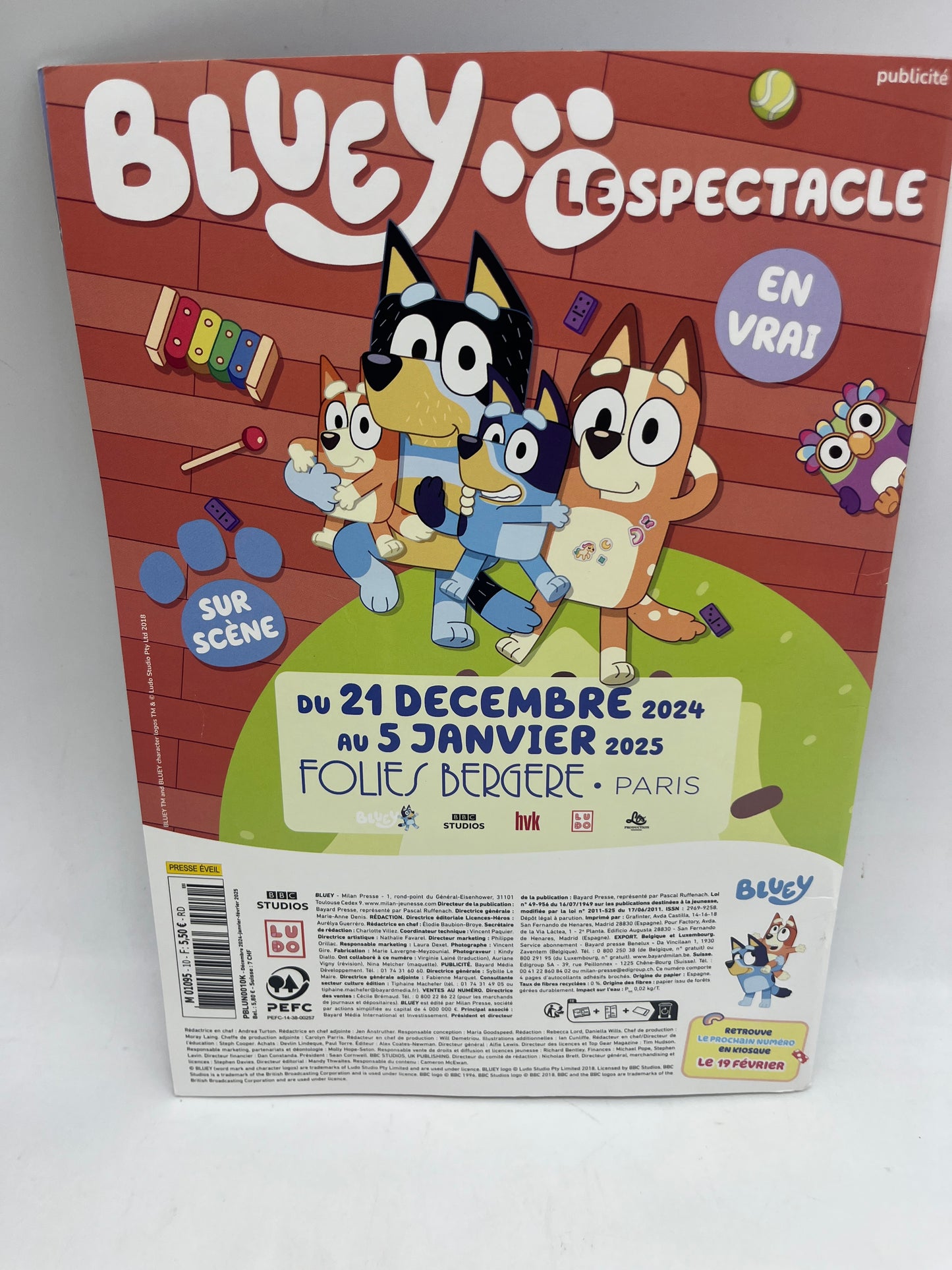 Livre d’activité magazine Bluey disney numéro 10 avec ses 35 autocollants Neuf