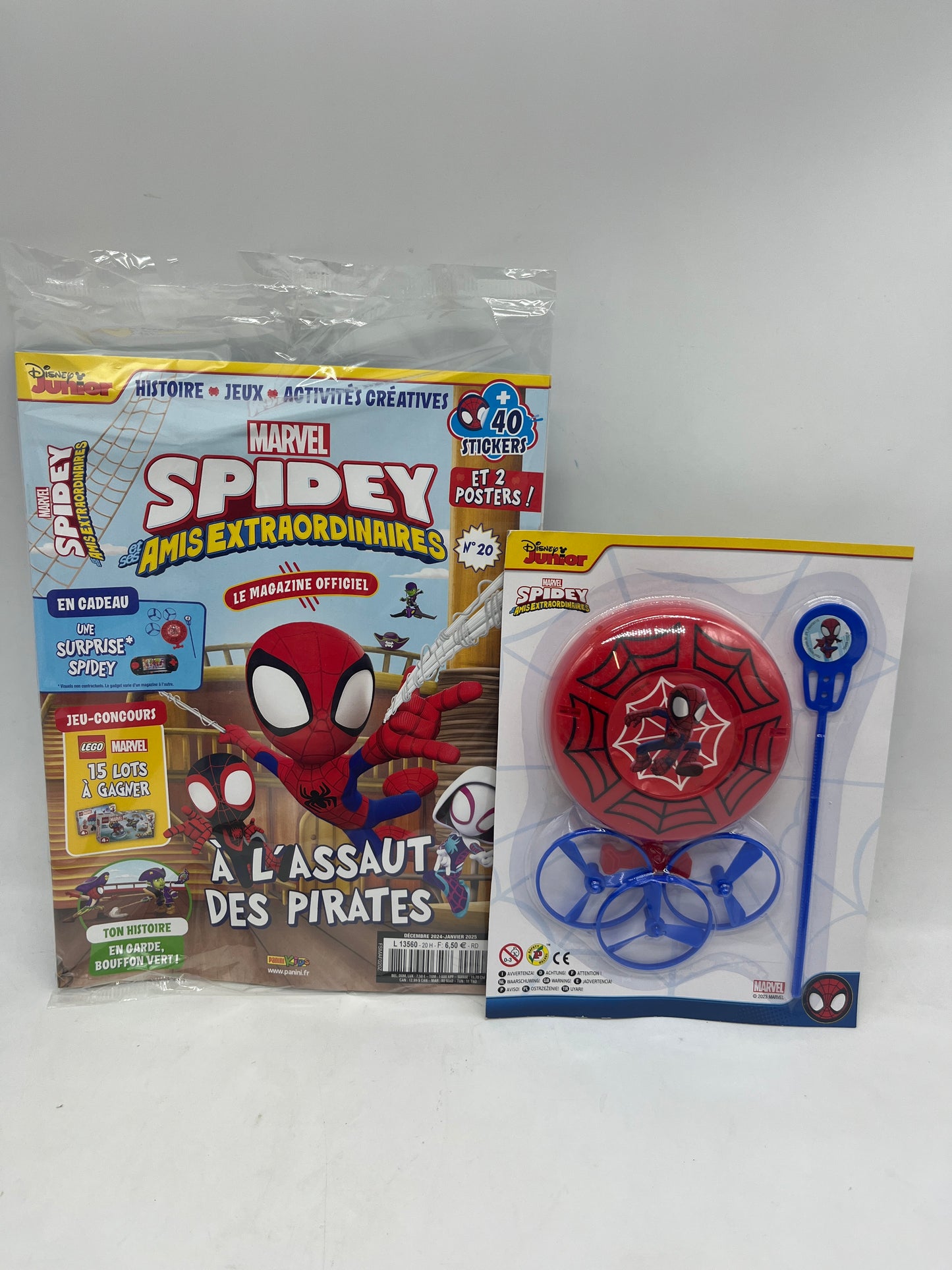 Livre d’activité magazines Disney Spidey avec son lance d’hélices Spiderman Marvel Neuf