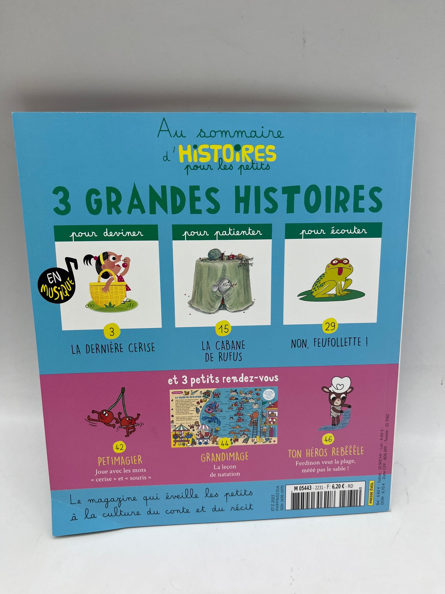 Livre d’activité magazines Histoires pour les petits avec Cd modèle Attention farfollette Juillet août 2023 Neuf