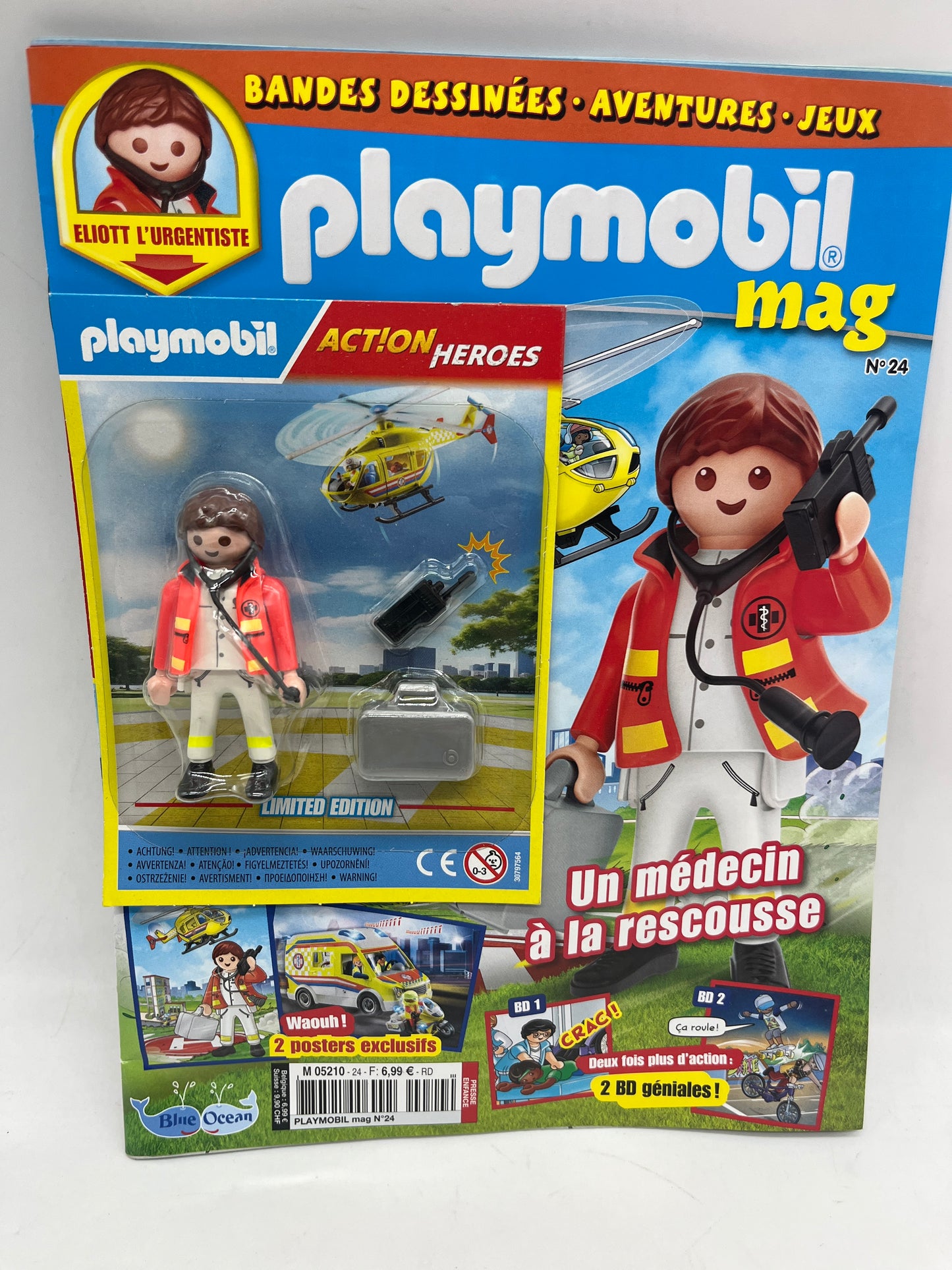 Livre D’activité magazine Playmobil mag avec sa figurine Eliott l’urgentiste jamais ouvert Neuf