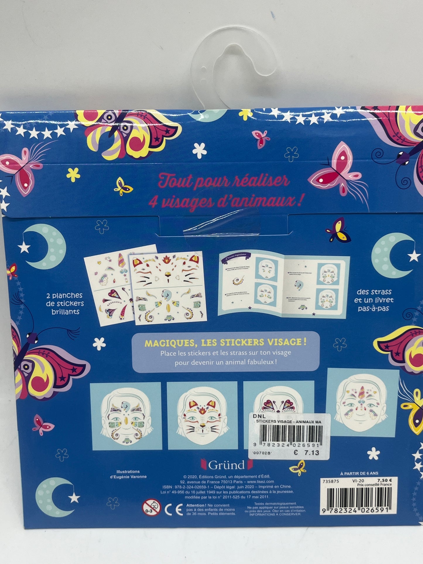 pochette d’activités Mes stickers Visage Edition Grund Neuf