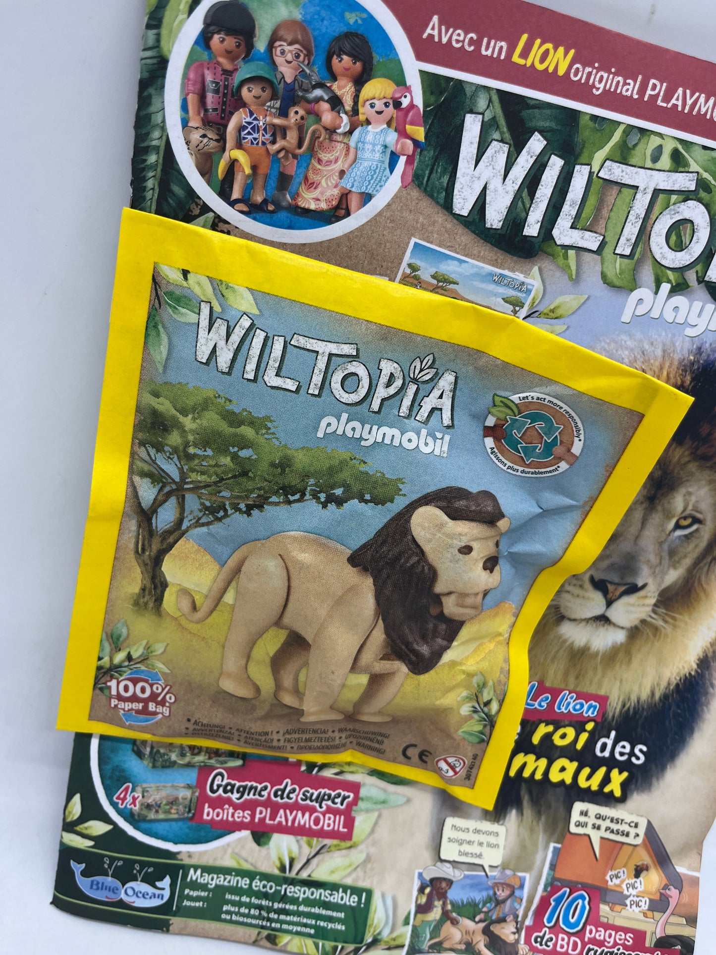 Livre D’activité magazine Playmobil Wiltopia avec sa figurine lion jamais ouvert Neuf