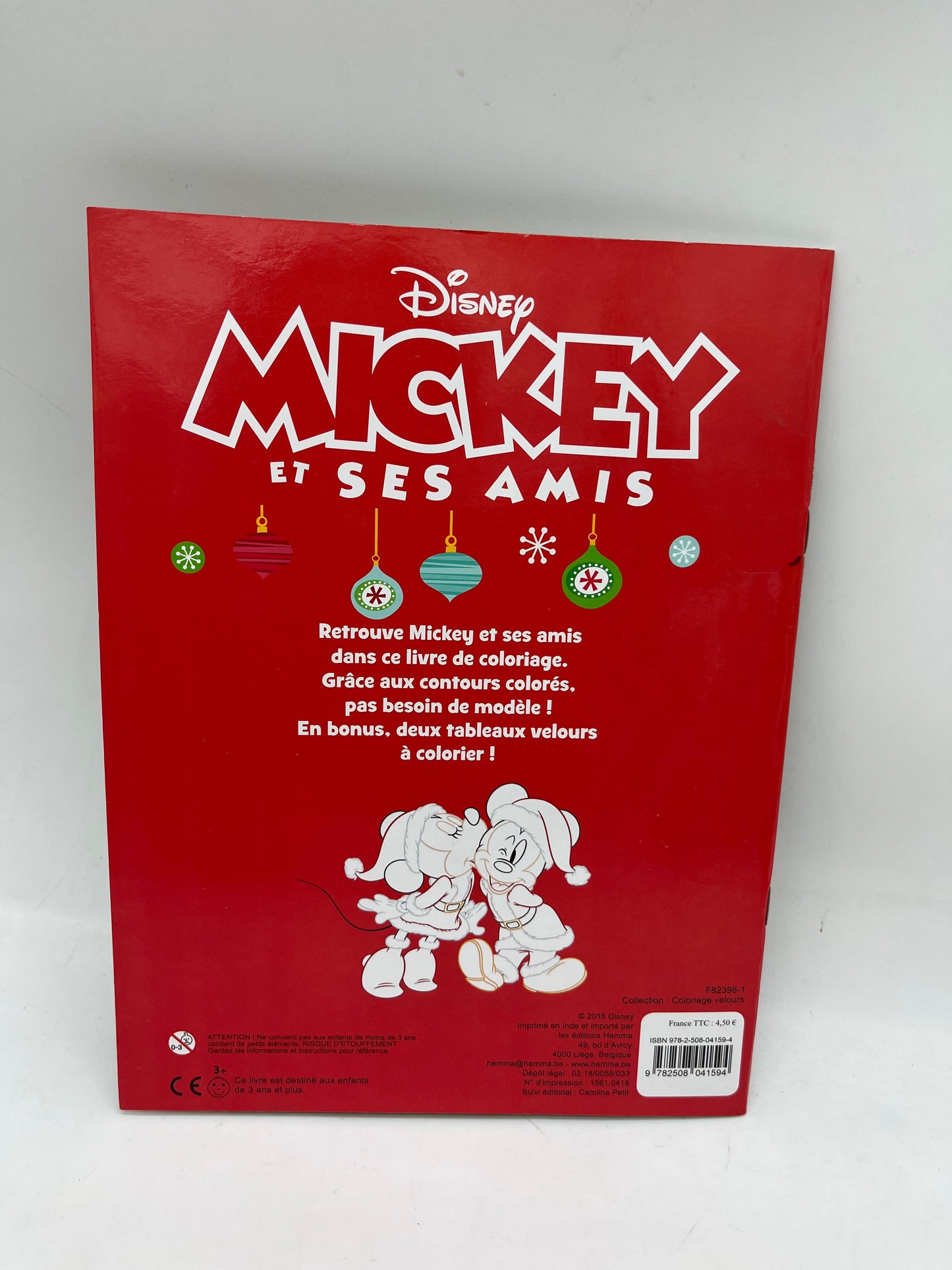 Livre d’activités de Noël Mickey disney coloriage velours spécial Noël Neuf
