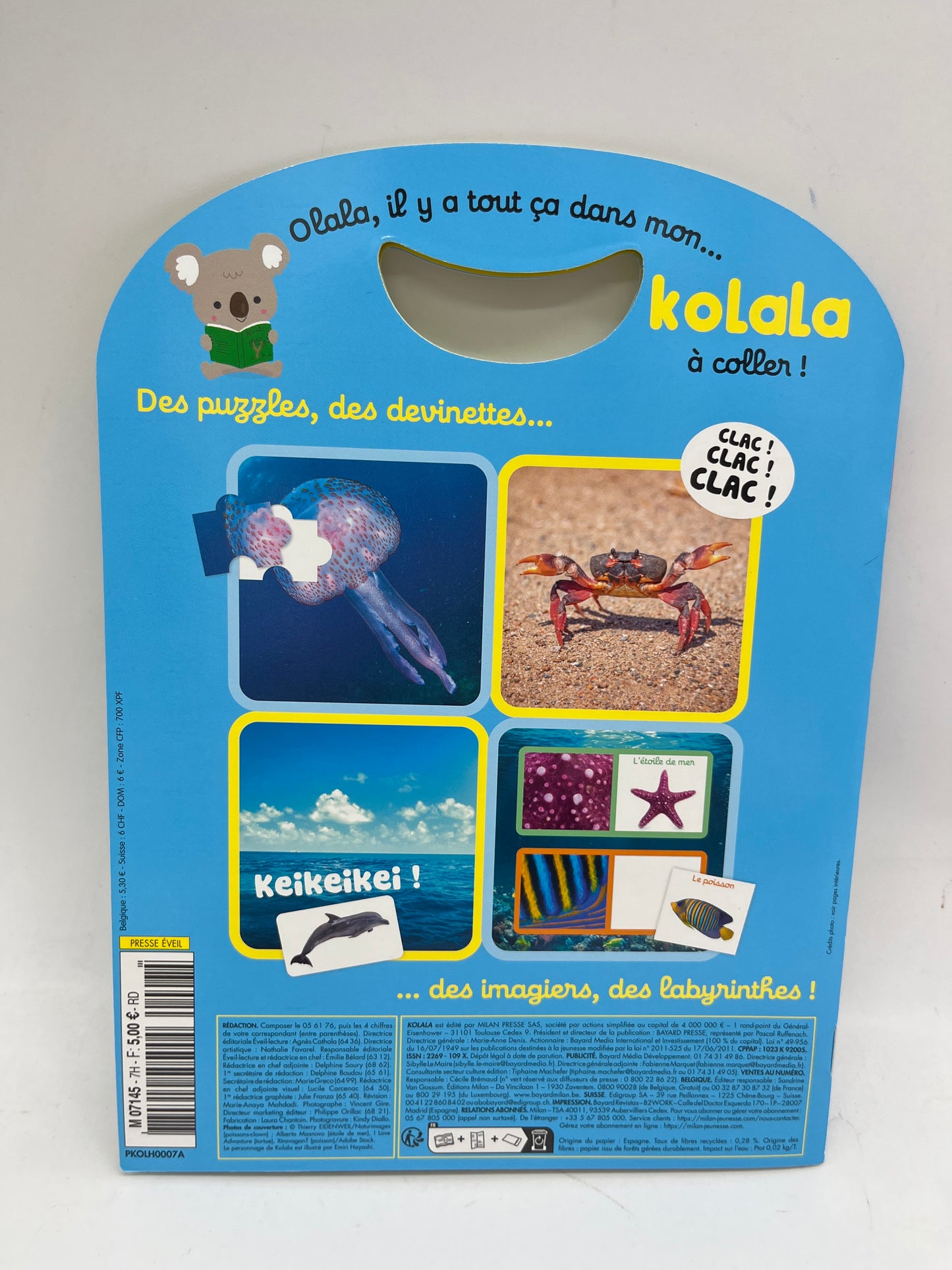 Livre d’activité Magazine Kolala Hors série revue animalière avec imagier et jeux numéro 7 thème la mer Neuf