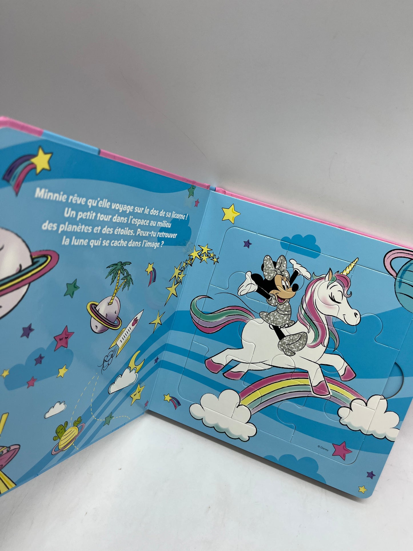Mon imagier Livre Puzzle thème Disney Licorne Minnie avec ses 5 puzzles de 9 pièces Neuf