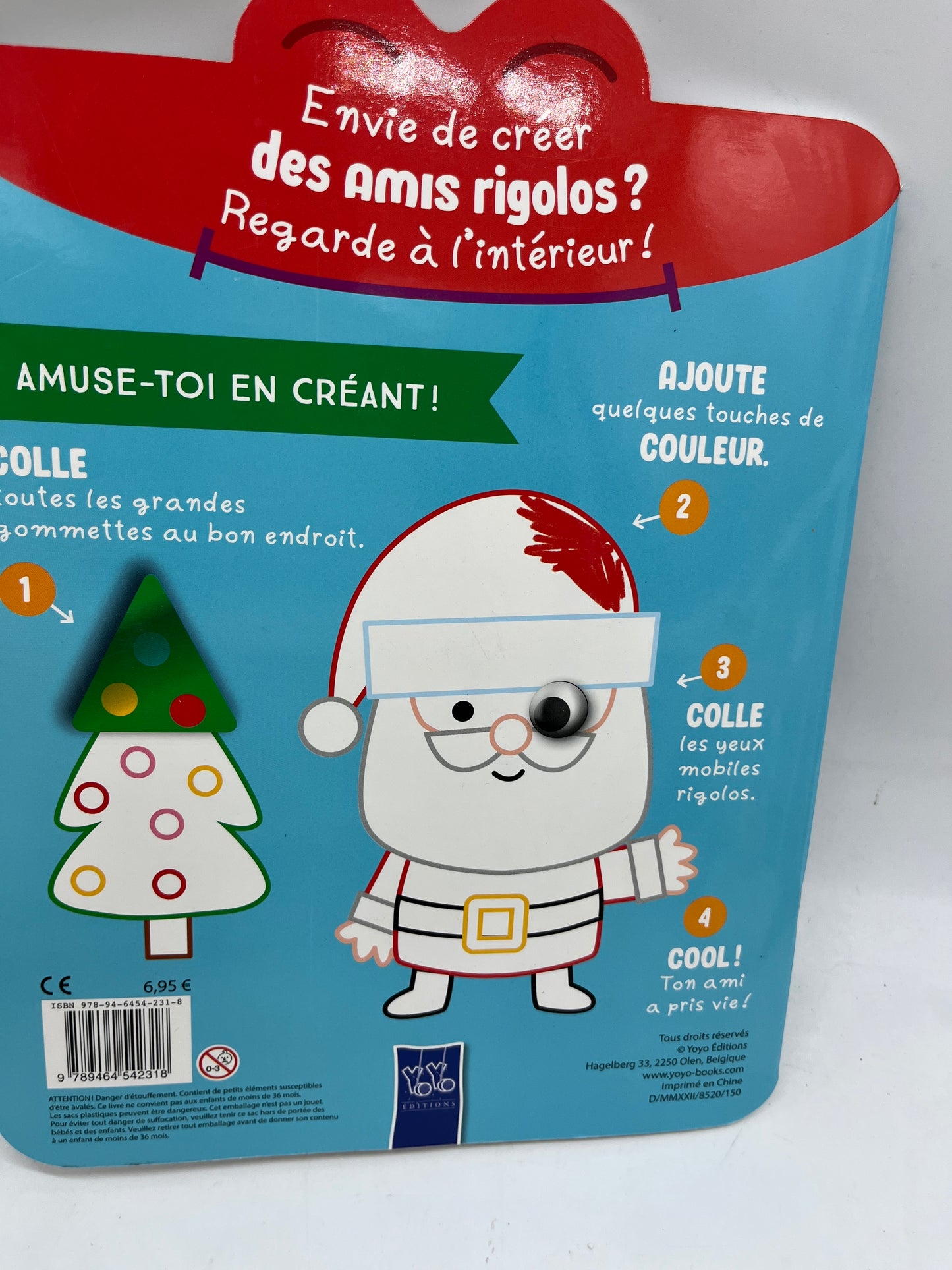 Livre d’activité Magazine Je colorie et colle avec autocollant géant et repositionnable thème Noël Neuf
