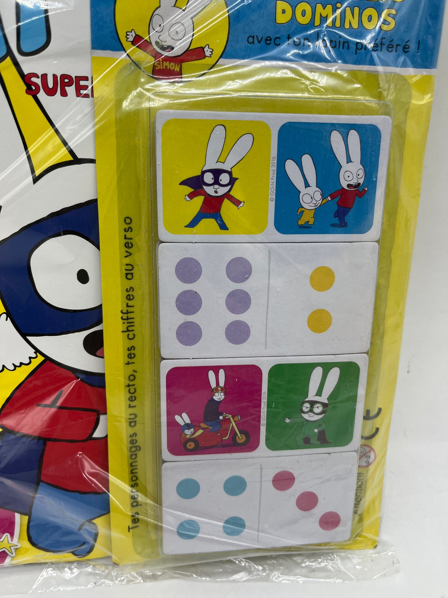 Livre d’activité Magazine Disney Simon Lapin blanc SuperLapin avec son jeu Domino Neuf sous blister