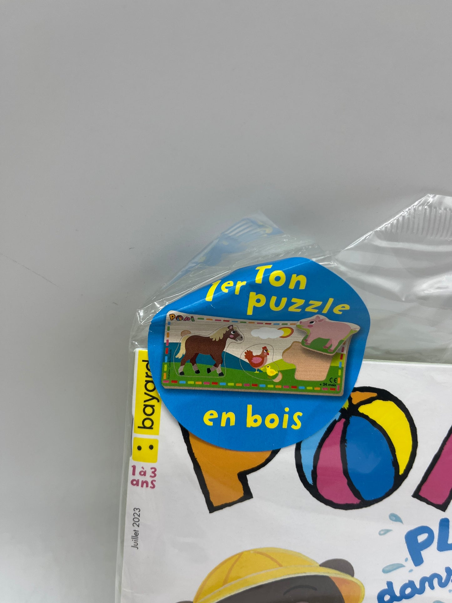 livre d’activité Magazine POPI avec son puzzle en bois animaux Neuf !