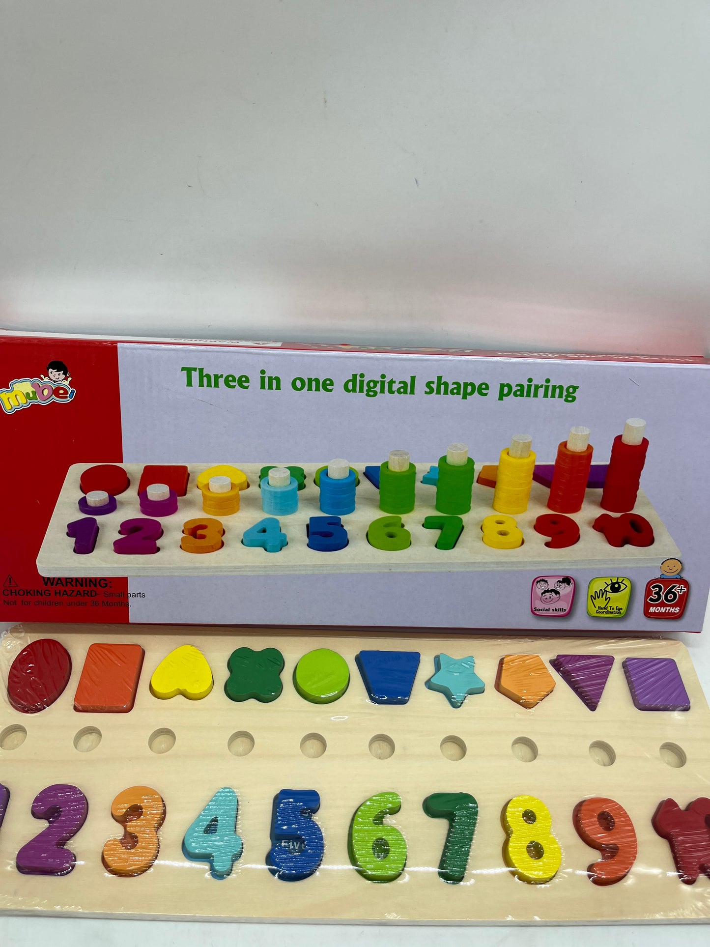 Jouet jeu activités apprentissage Puzzle en bois Type Montessori J’apprends à compter les chiffres et les formes et les couleurs Neuf