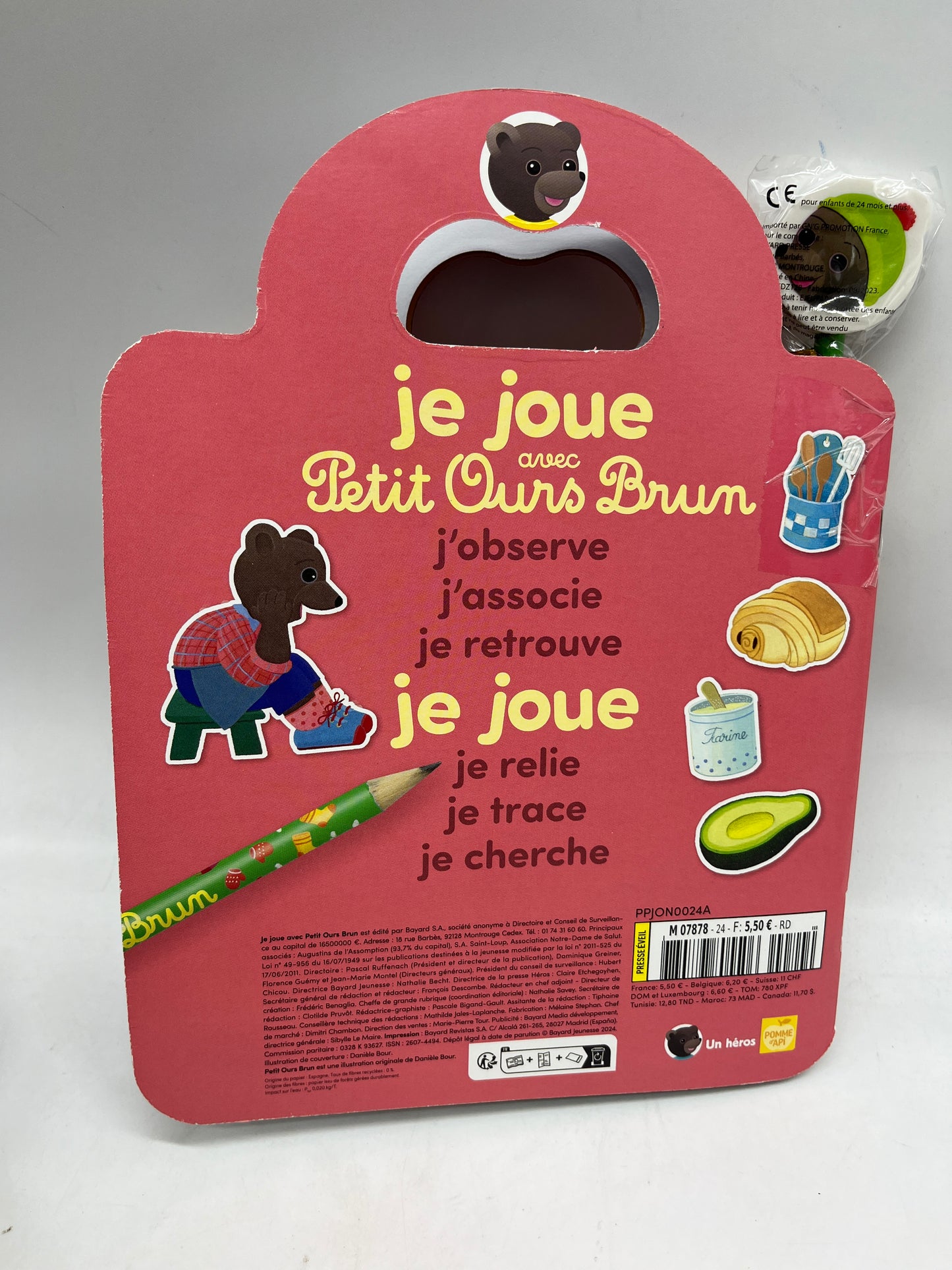 Livre d’activité Magazine Je joue avec Petit ours brun jeux histoire stickers Neuf thème La cuisine ! Jeux activité stickers