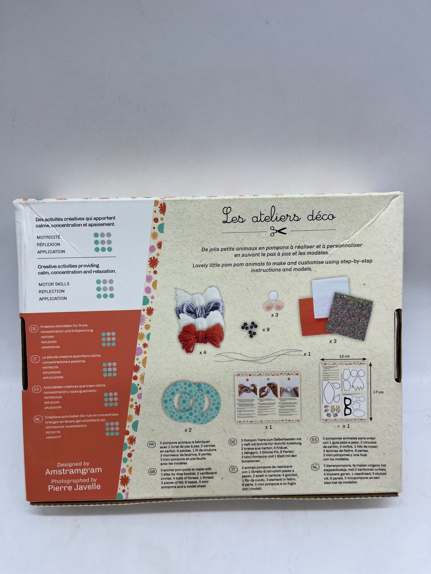 Coffret atelier créatif manuelle Janod Ponpon 3 petits animaux activité manuelle EditionJanod Neuf 1