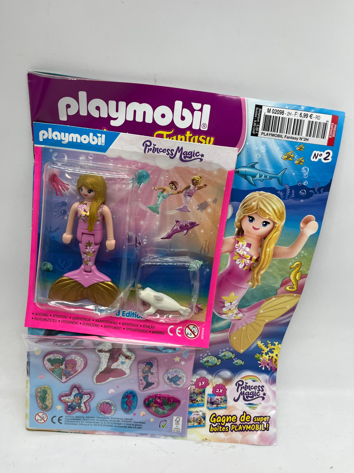 Livre D’activité magazine Playmobil girls avec sa figurine Sirène et son bébé phoque jamais ouvert Neuf