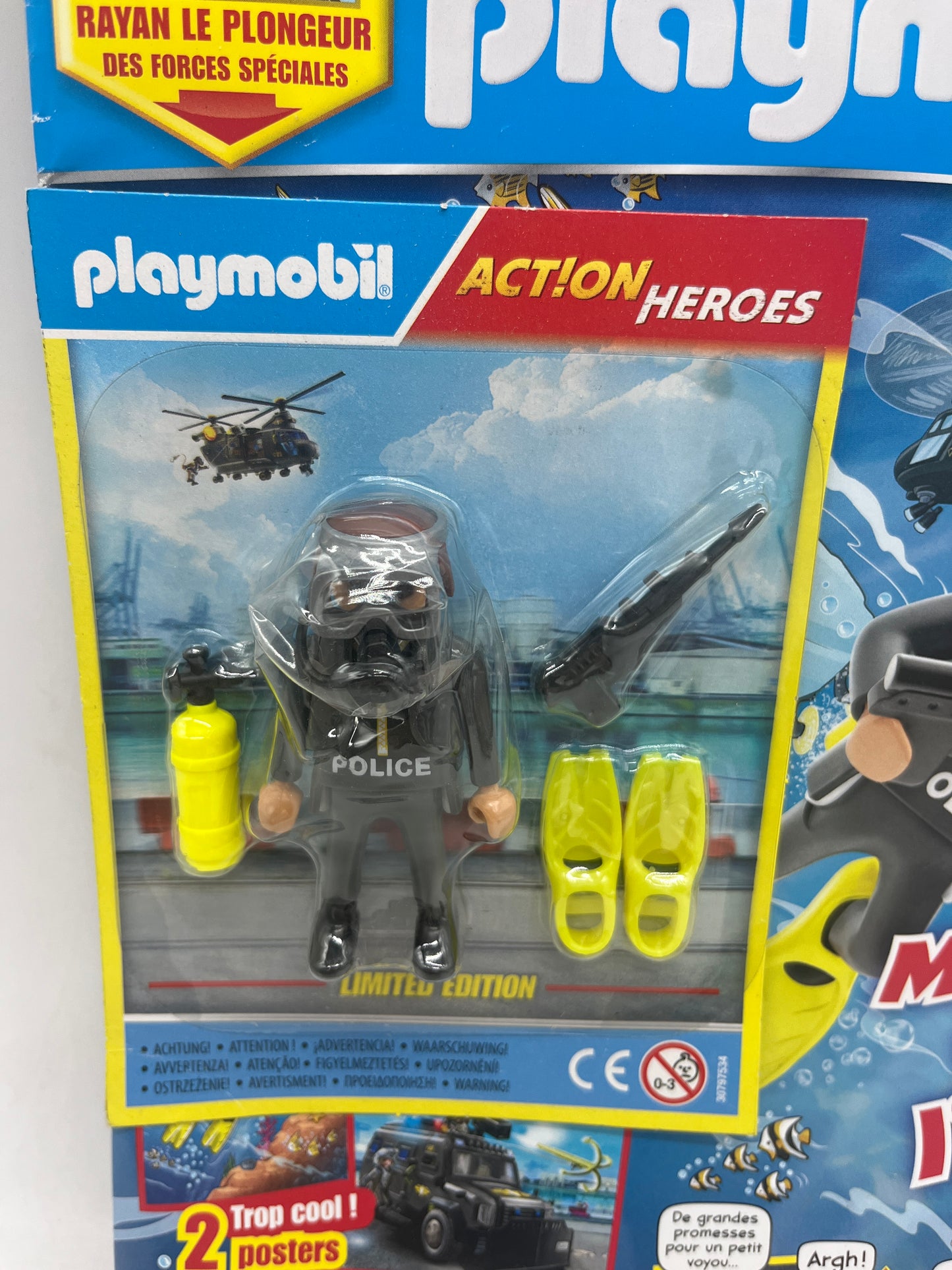Livre D’activité magazine Playmobil mag presse avec sa figurine Rayan le plongeur des forces spéciales jamais ouvert Neuf