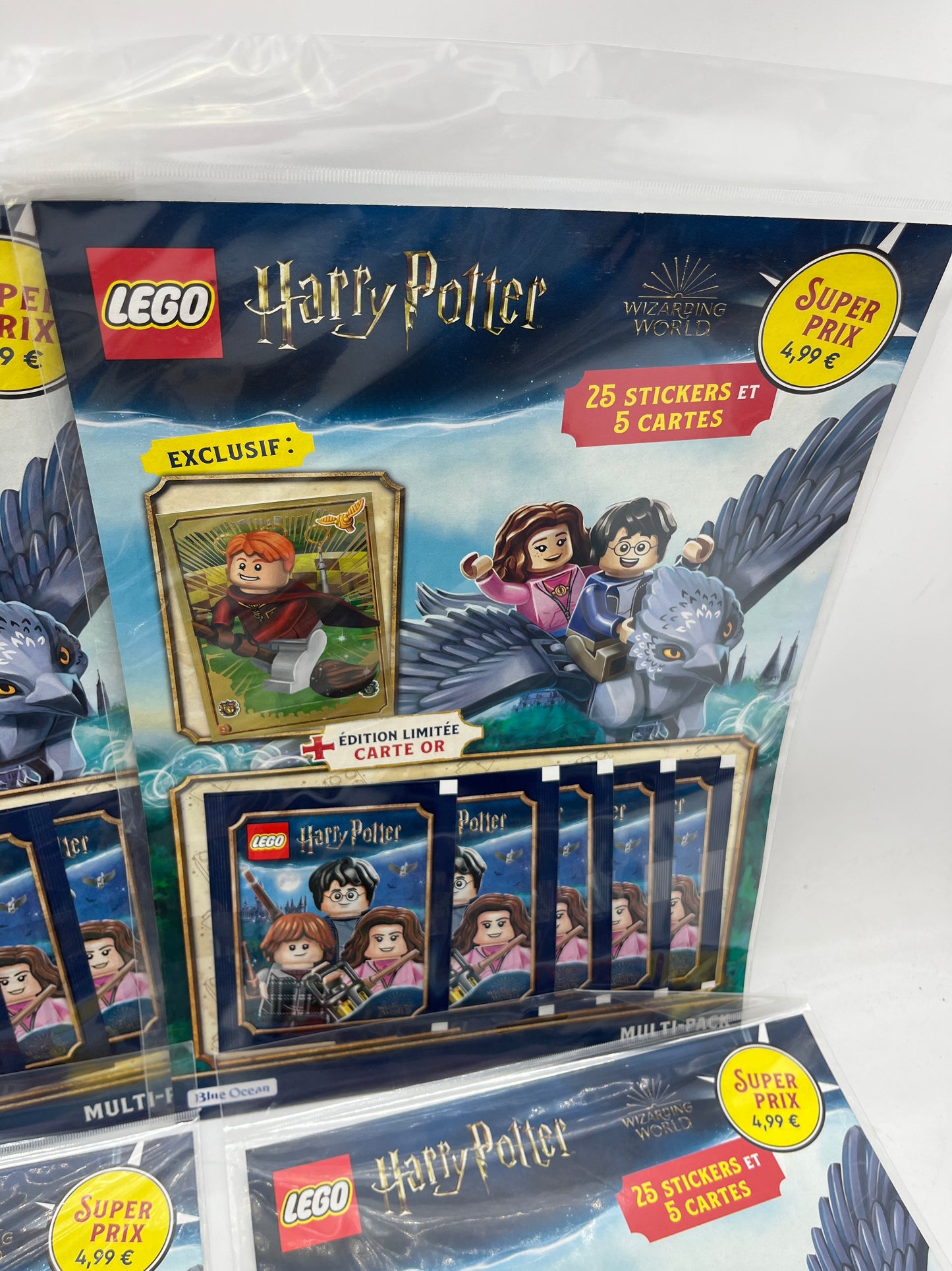 Lot de 4 Multipacks et un display de 25 pochettes de 5 stickers Lego Harry Potter Stickers avec carte édition limitée Neuf sous blister