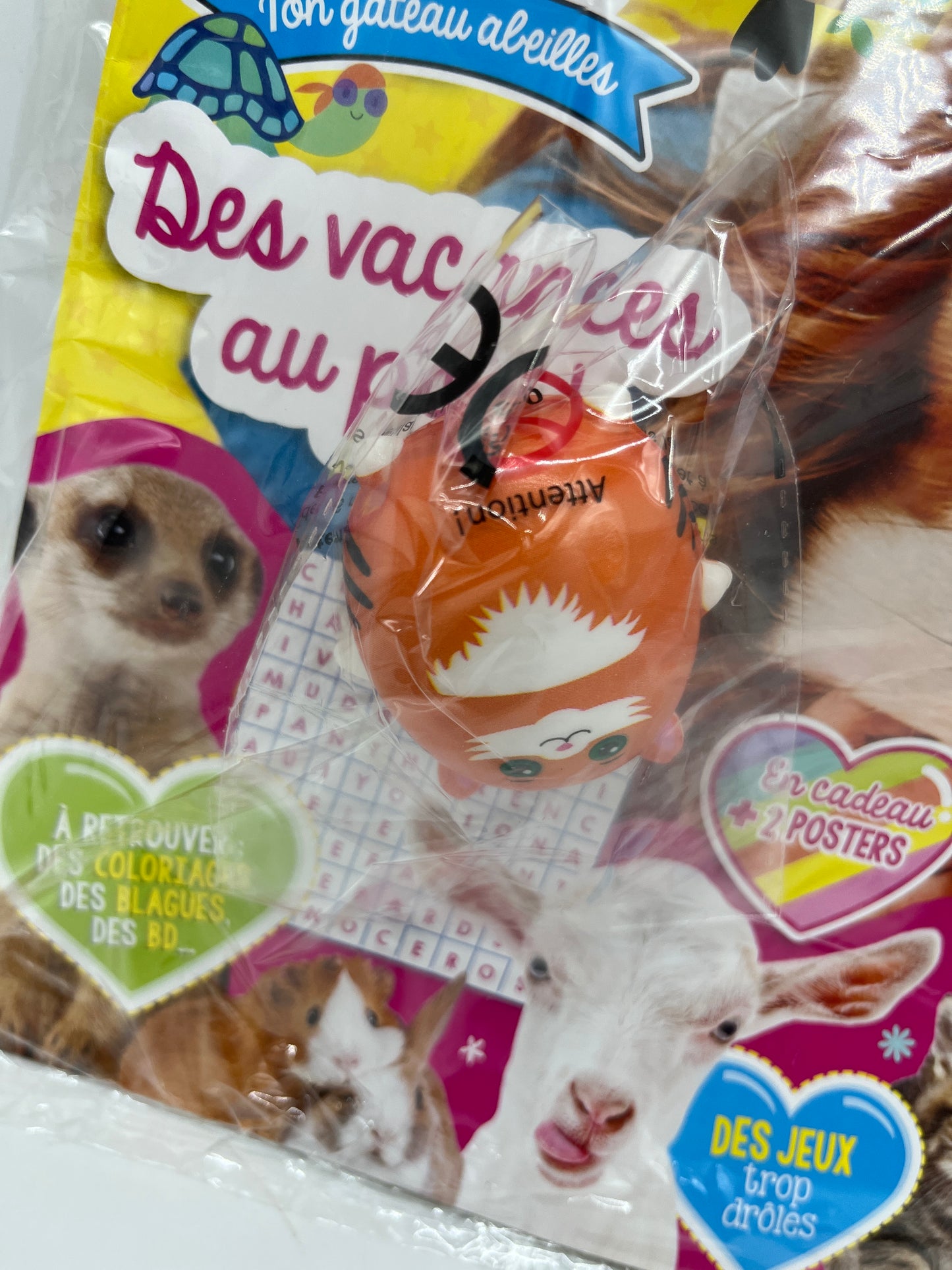 Livre d’activité Magazine Animaux cheri avec son petit squishy Neuf !